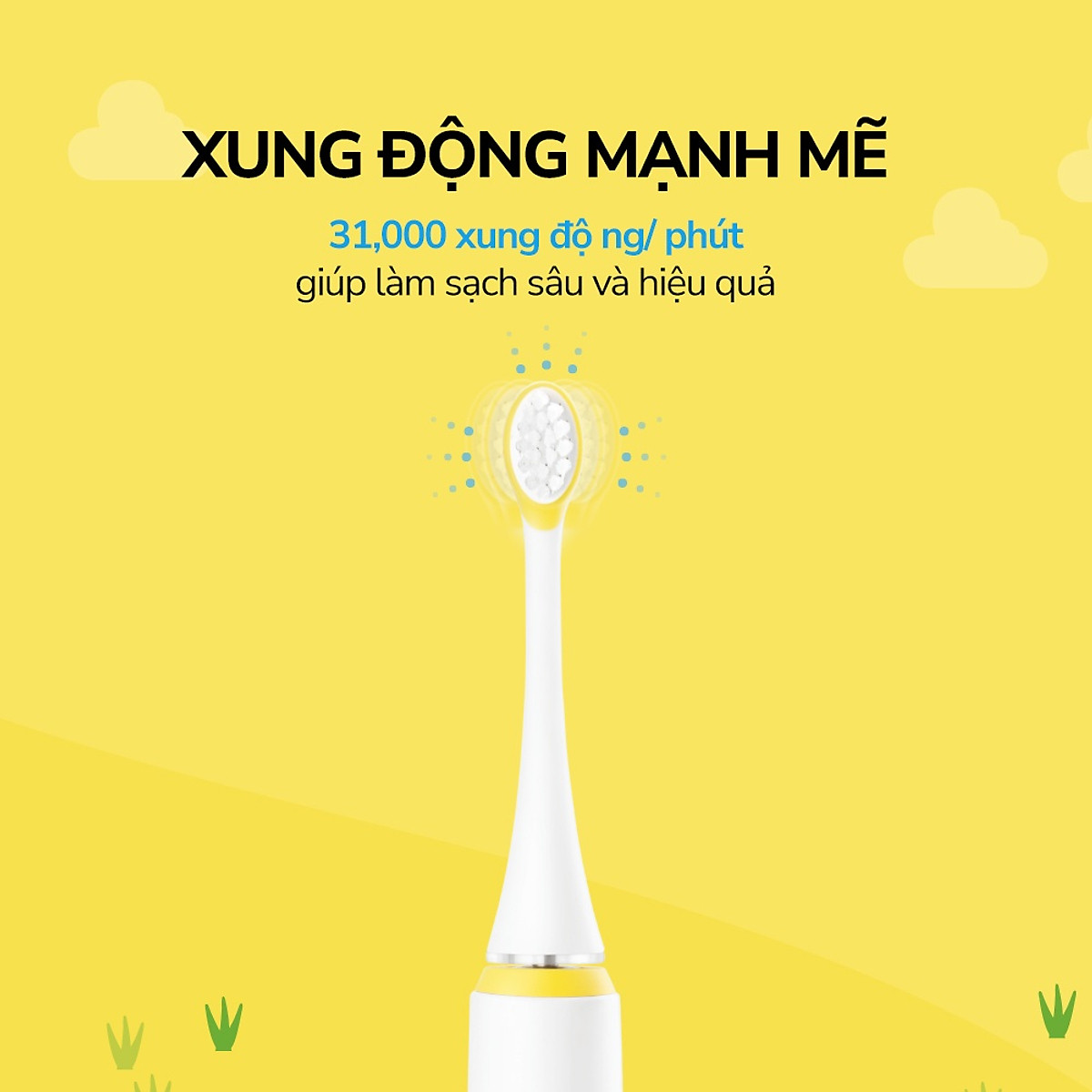 Bàn chải đánh răng điện cho bé LocknLock ENR226WHT-5V, 1.5W - Màu trắng