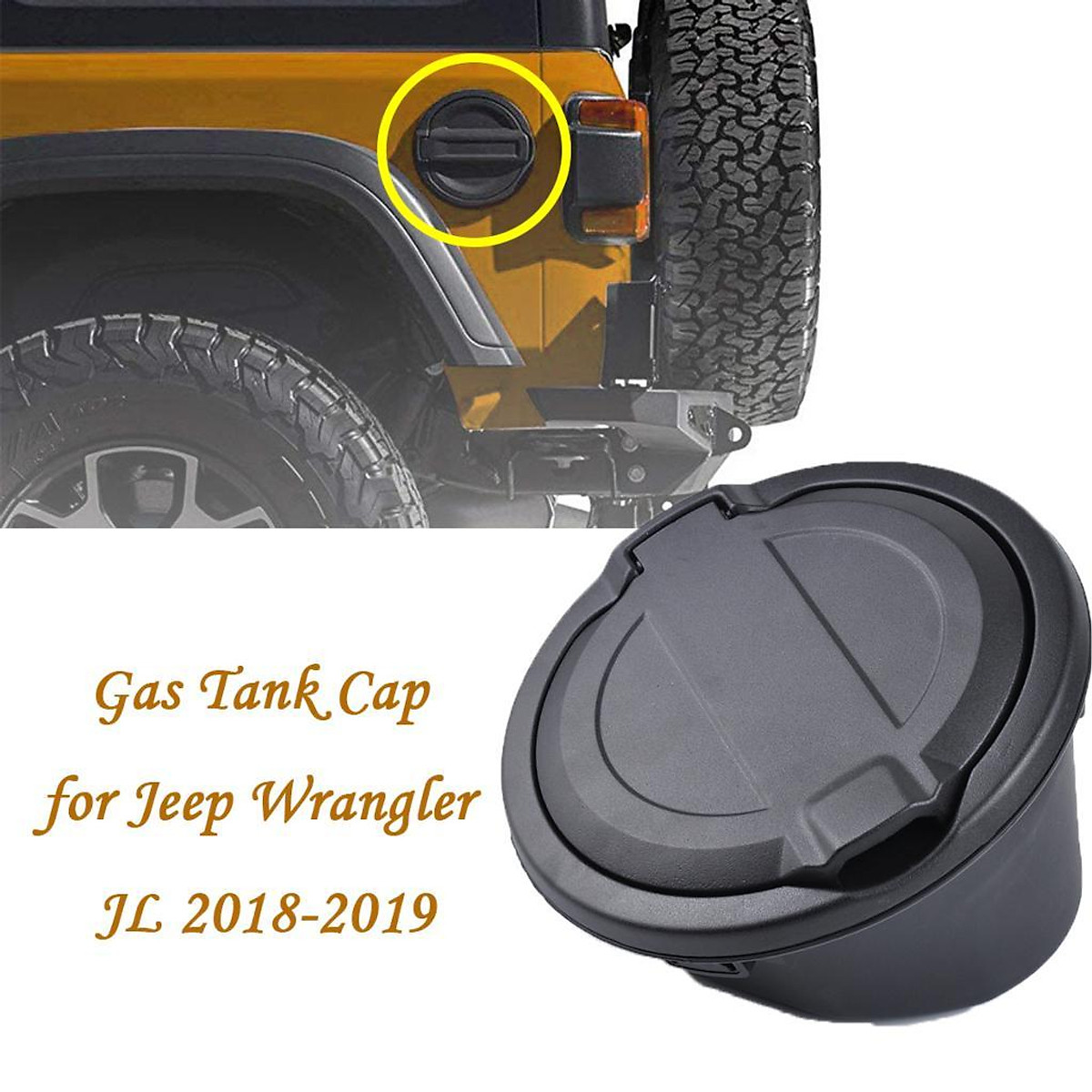 Mua Black Metal + ABS Fuel Door Gas Cap Lid Cover For Jeep Wrangler JL  2018-2019 tại Magideal2