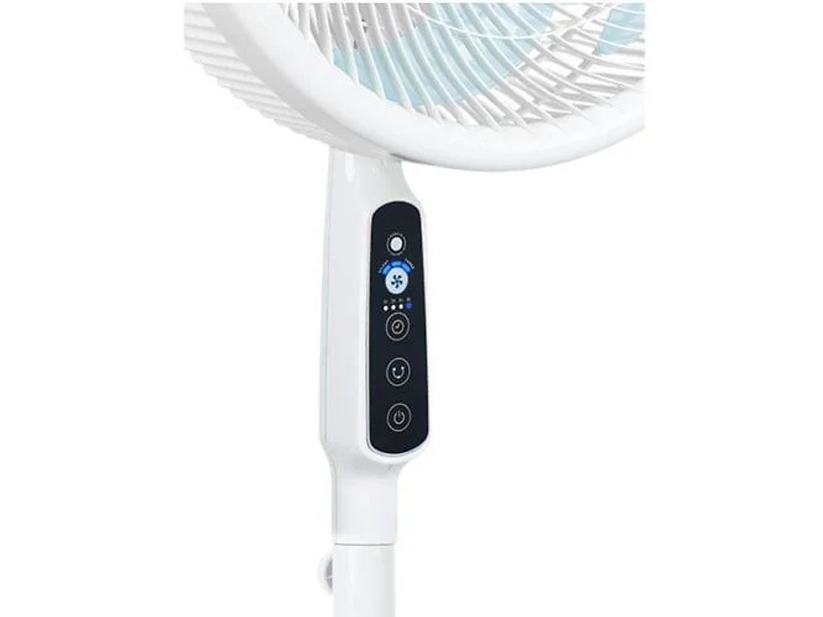 Quạt đứng có điều khiển từ xa Tefal Turbo Silence Plus VH689990 màu trắng cánh xanh - Hàng chính hãng