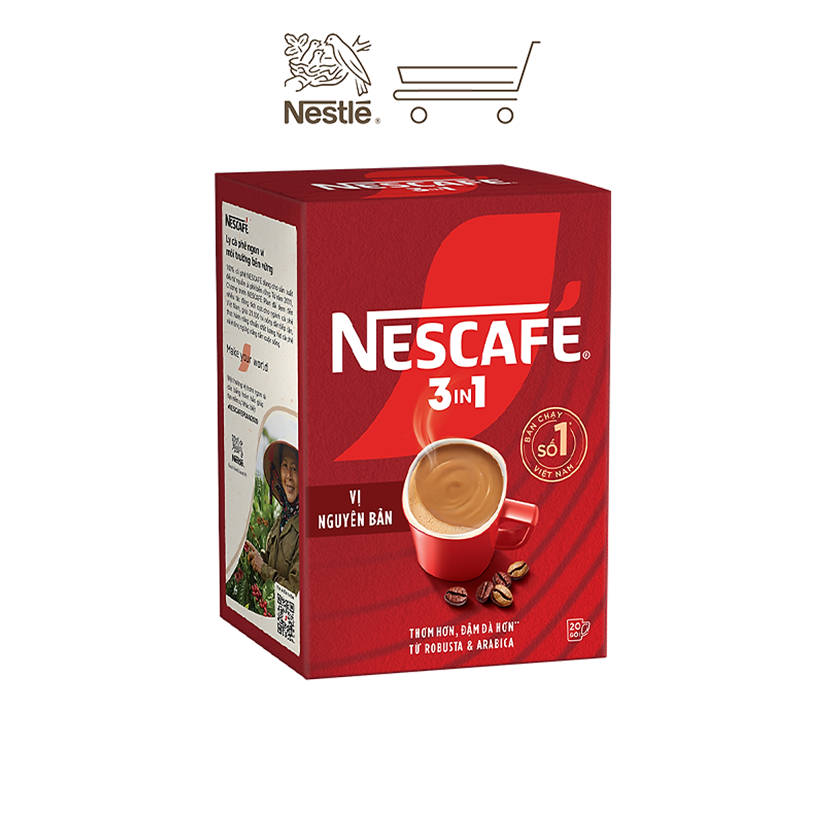 Combo 2 Hộp NESCAFE 3IN1 Công thức cải tiến - VỊ NGUYÊN BẢN Hộp 20 gói