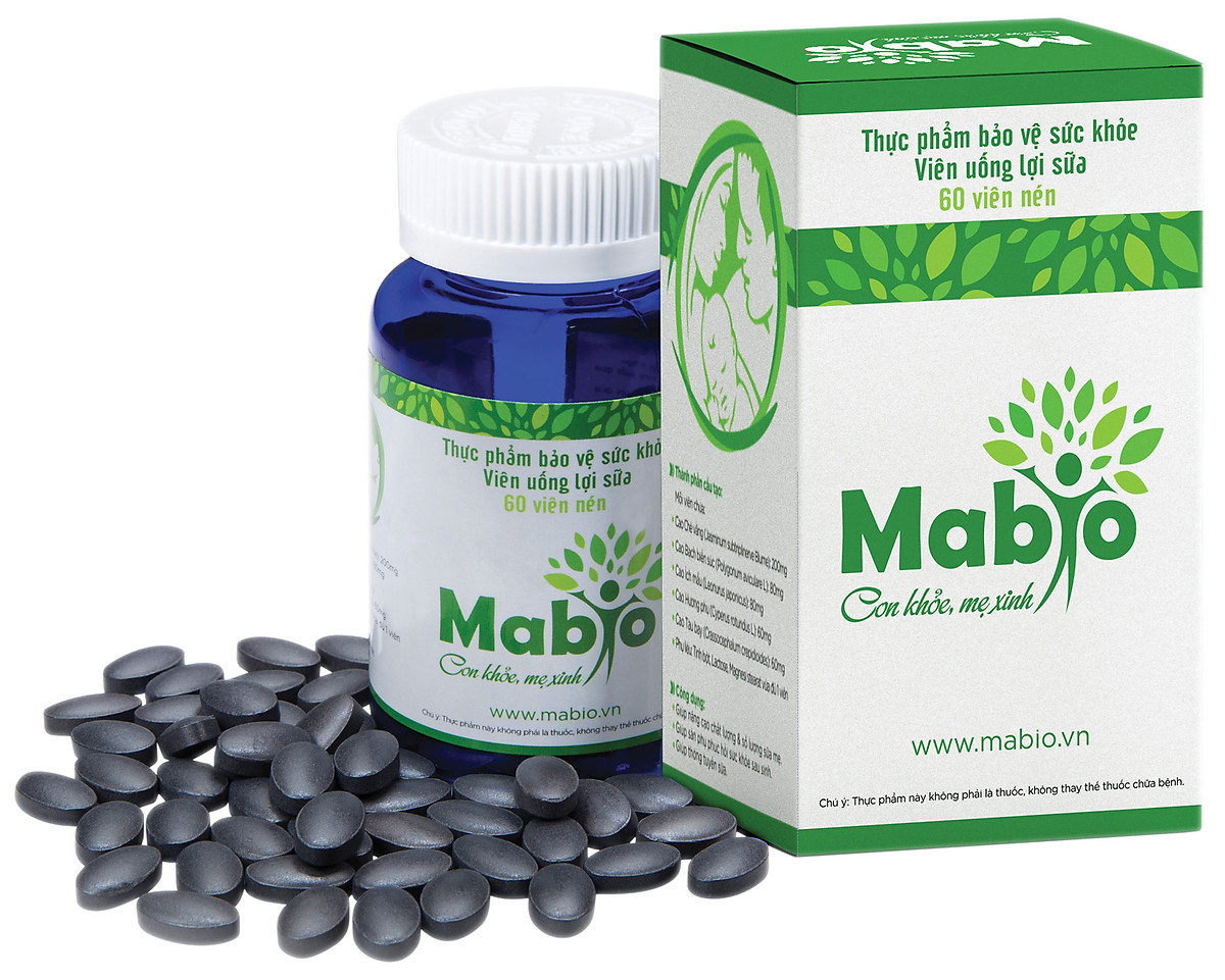 Combo 4 Hộp Viên uống lợi sữa Mabio, Tăng số lượng, chất lượng sữa mẹ, phục hồi sức khỏe sau sinh