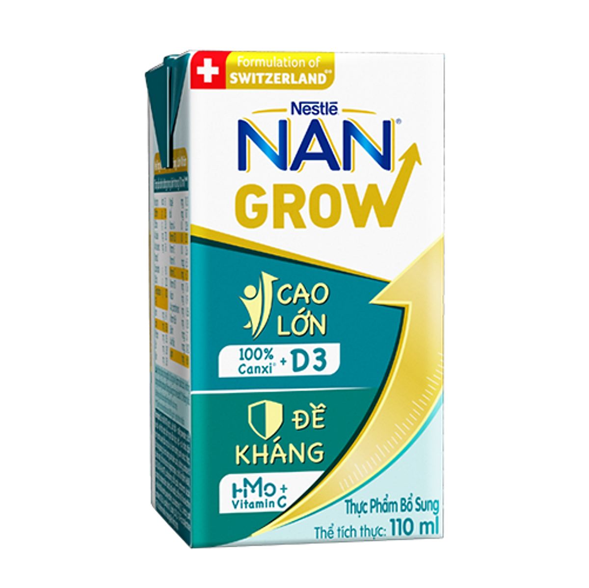 Thùng 36 hộp Sữa pha sẵn Nestlé NANGROW 110ml/hộp sữa mát công thức từ Thụy Sĩ 100% Canxi giúp bé cao lớn vượt trội 9(4 x 110ml) - (Bé từ 1 tuổi) Tặng Chảo chống dính Elmich