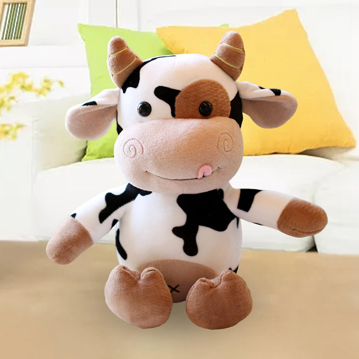 Cartoon Cow Plush Toy Comfortable Stuffed Animal Doll for Home Ornament Cartoon Cow Plush Toy Comfortable Stuffed Animal Doll for Home Ornament