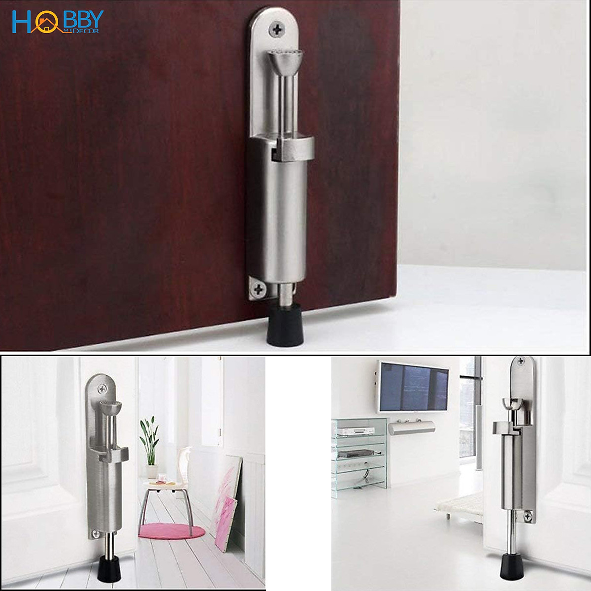 Chốt chặn cửa chống va đập 2 chiều inox 304 Hobby home decor CCD2 gió mạnh