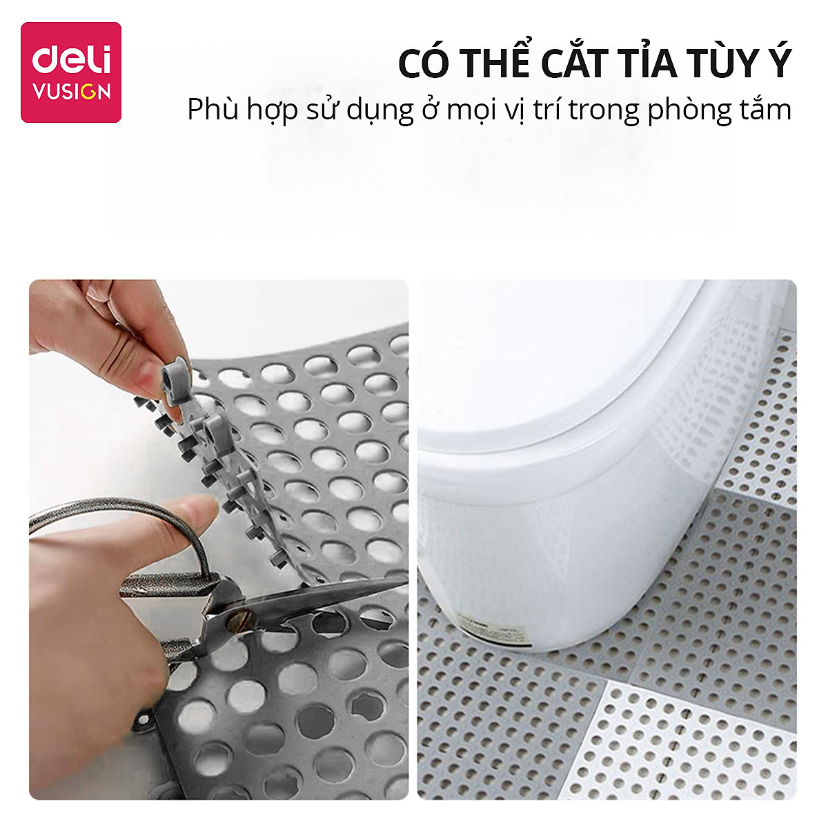Thảm Lót Sàn Nhà Tắm Chống Trơn Trượt - Tấm Nhựa Ghép Chất Liệu Nhựa Dẻo Siêu Bền Lót Sàn Nhà Vệ Sinh