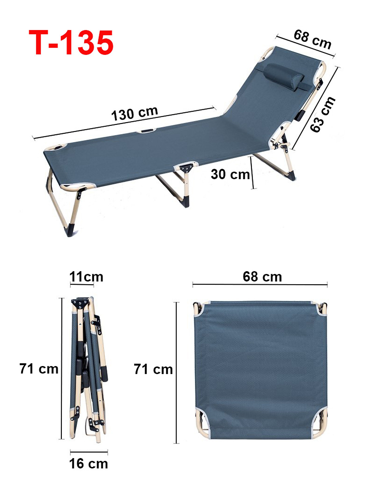 Giường xếp gọn văn phòng NIKITA siêu bền - Khung thép sơn tĩnh điện - Vải bạt 4D
