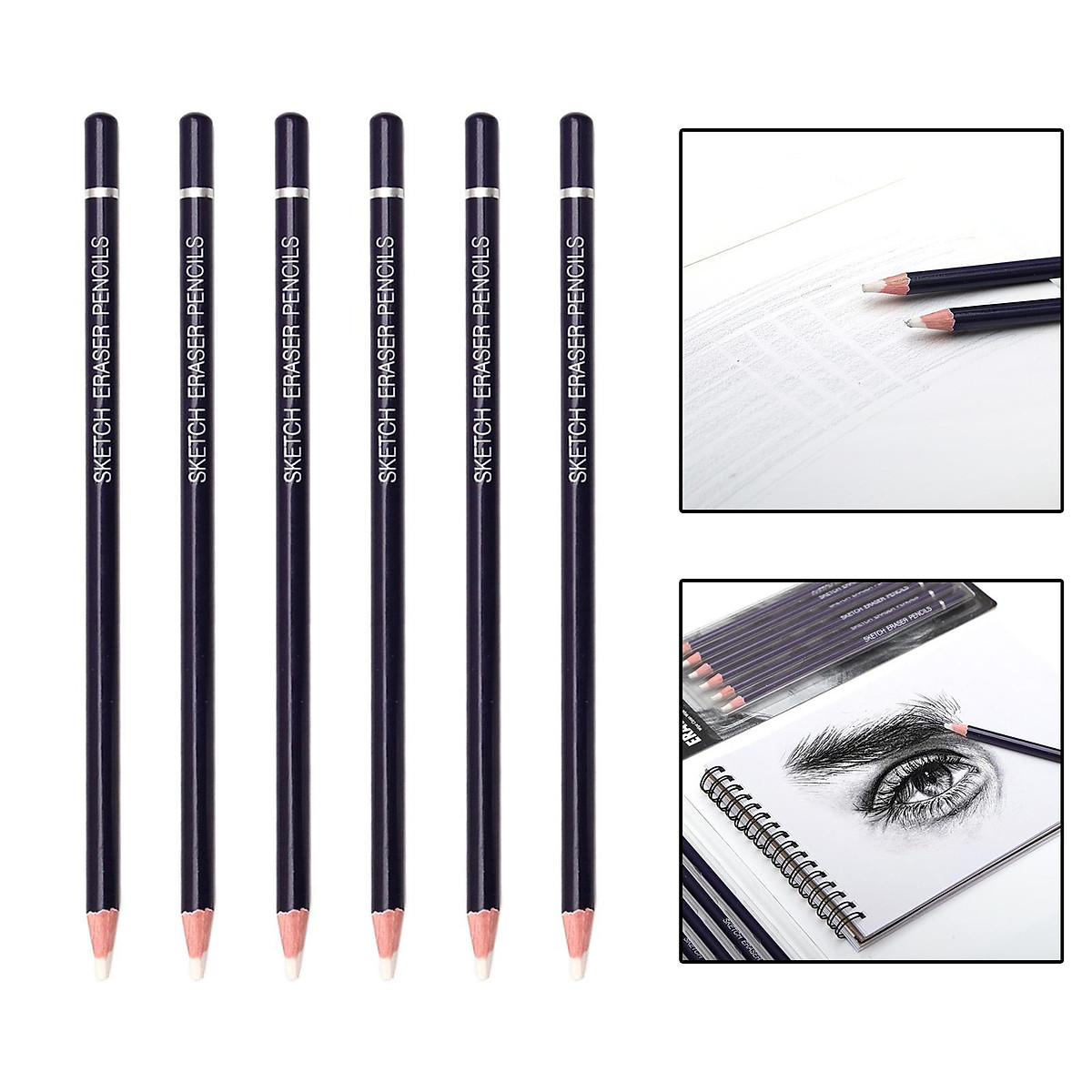 Artist Eraser Pencil Sketch Pencil for Drawing Pen-Style Erasers and Pencil  Sharpener for Home, School and Office Use (6 Pieces) : Amazon.in: Home &  Kitchen