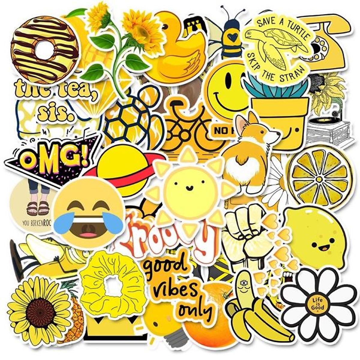 Mua 10 Sticker cute dán màu vàng hot trend | Tiki