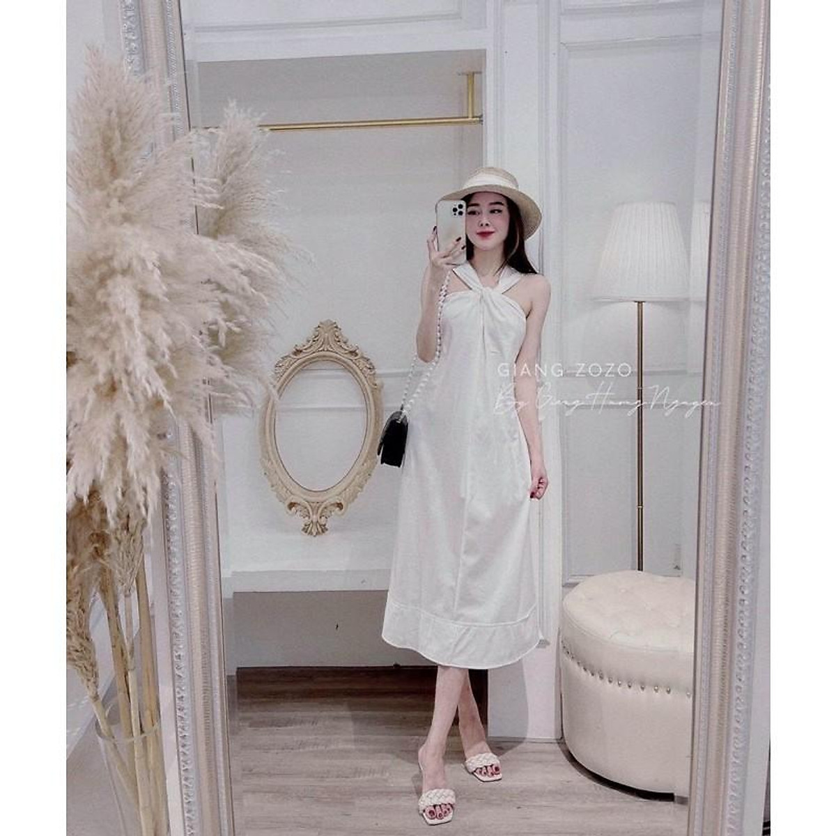 VÁY SUÔNG CỔ YẾM