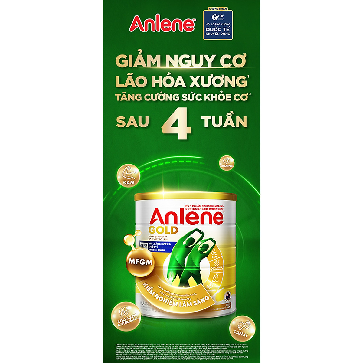 Sữa Bột Anlene Gold Hương Vanilla (Hộp Thiếc 400g)