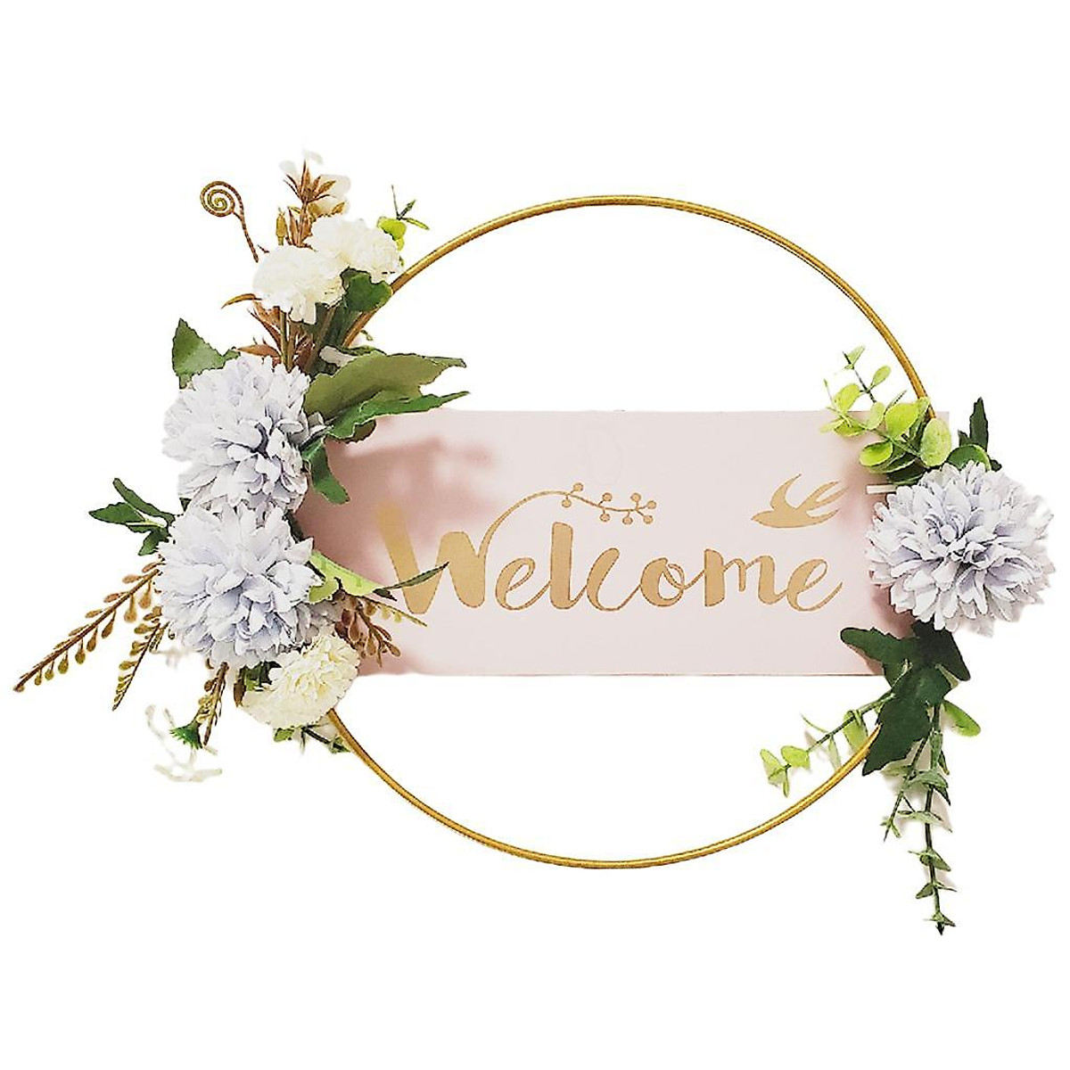 Modern Welcome Sign Wreath Wall Hanging for Spring Summer Porch Ornament Modern Welcome Sign Wreath Wall Hanging for Spring Summer Porch Ornament