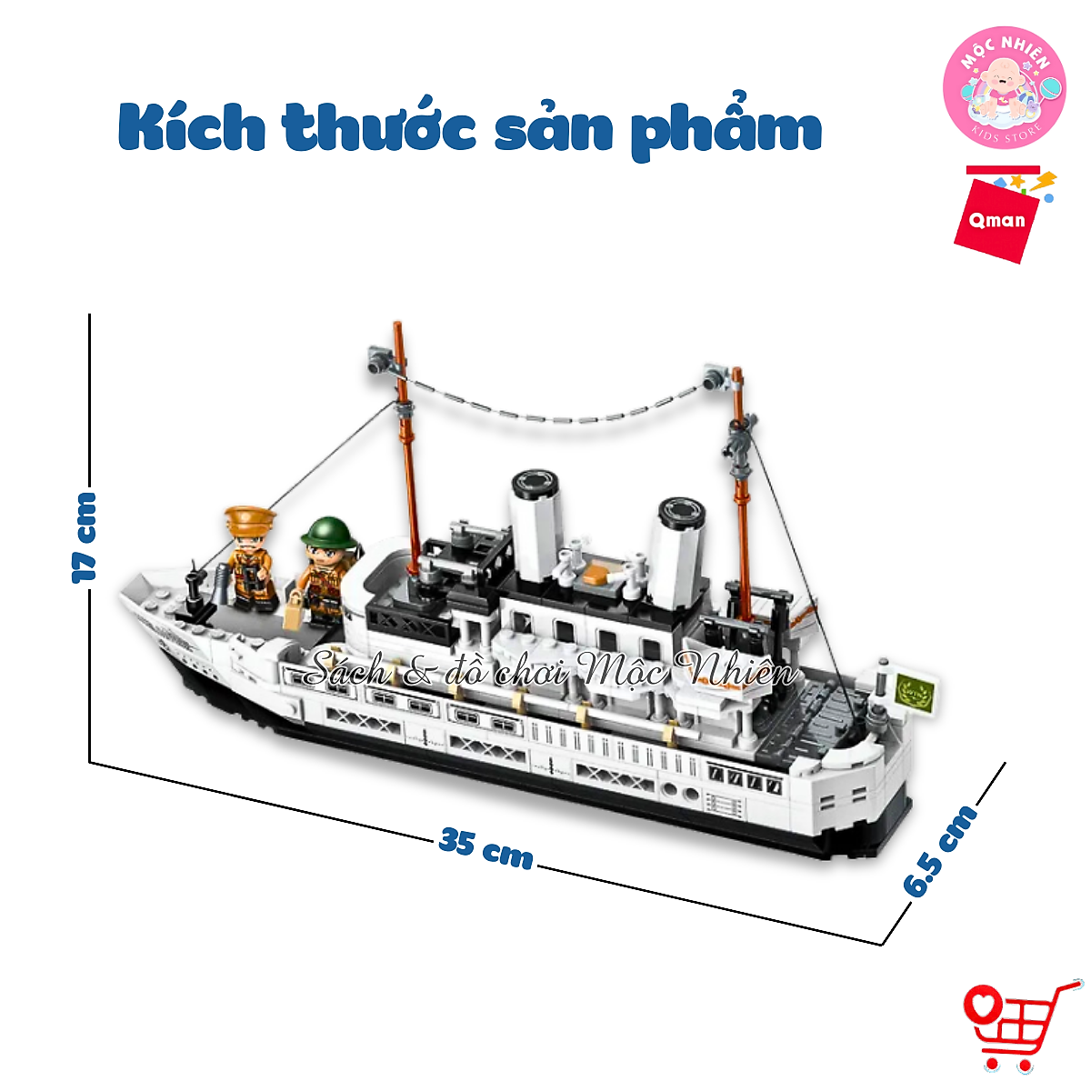 Đồ chơi xếp hình, lắp ráp Qman 21025 - Sơ tán hàng hải (455 chi tiết)