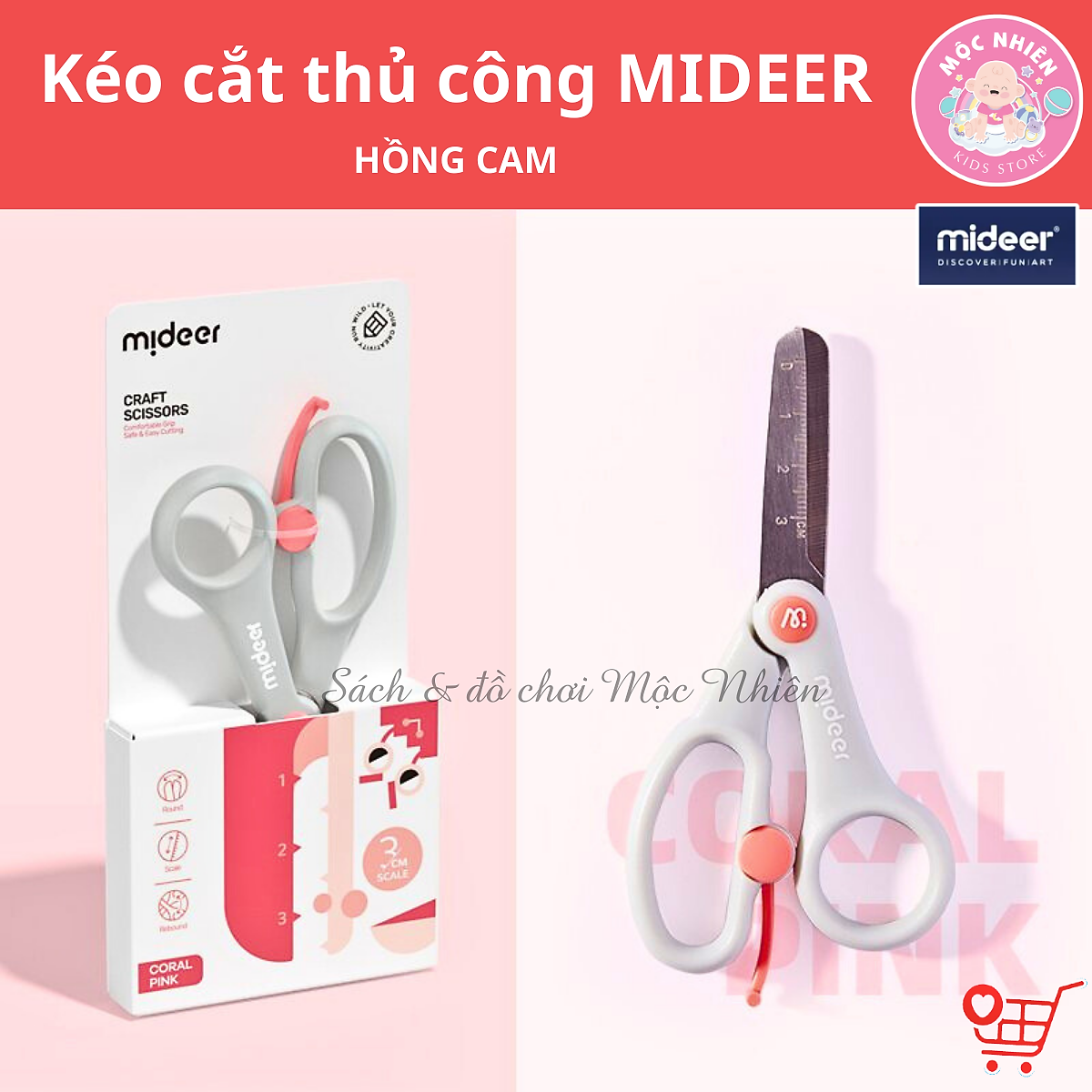 Đồ Chơi Cắt Giấy Thủ Công Tạo Hình Sáng Tạo 03 Cấp Độ - Mideer Lets Cut Paper cho Bé 3 4 5 Tuổi