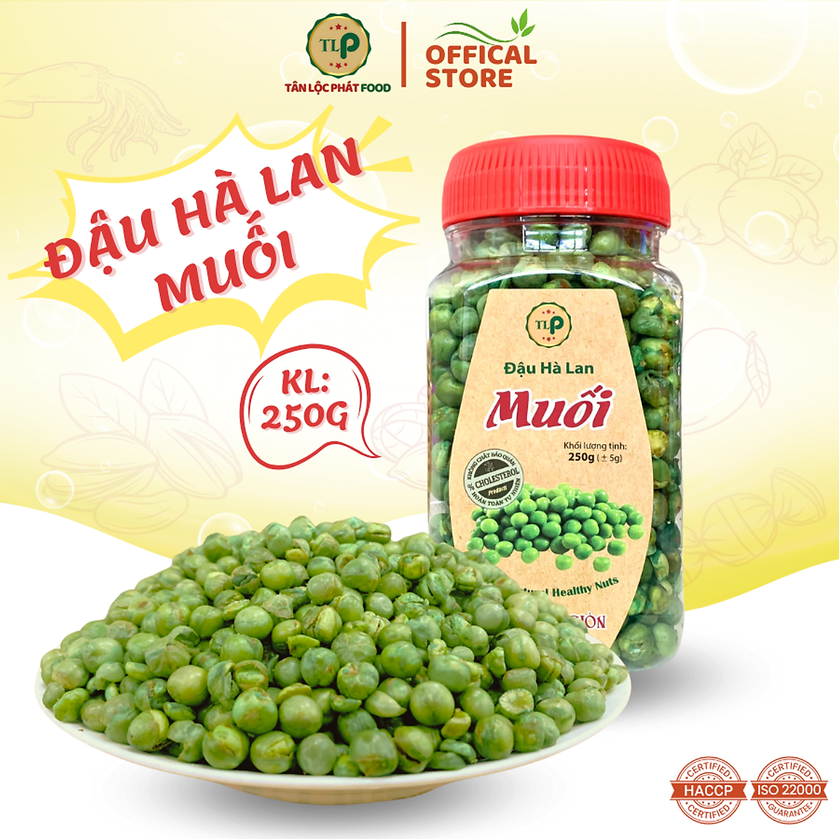 Đậu Hà Lan rang muối đặc biệt thơm ngon hiệu Tân Lộc Phát 250G