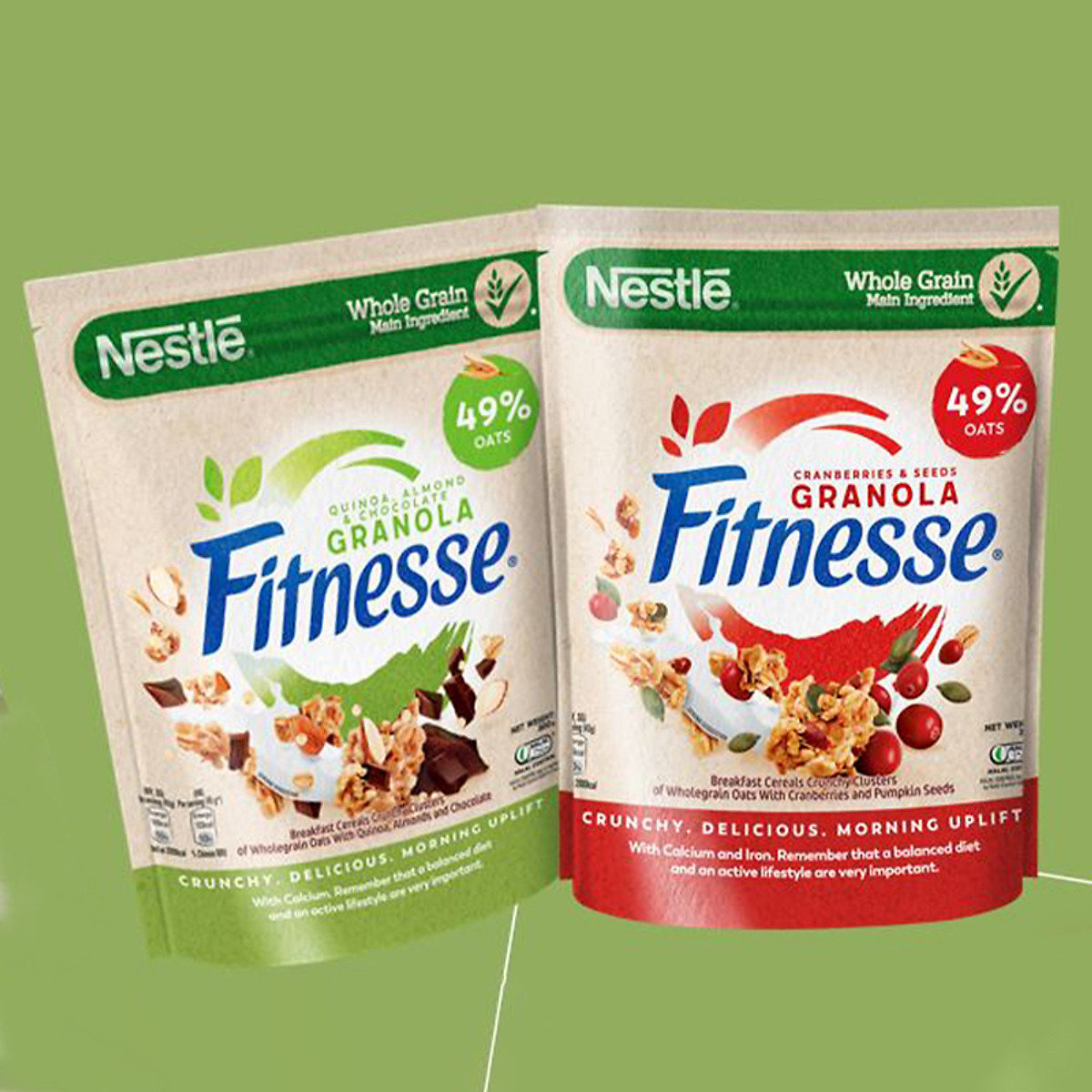 Ngũ cốc ăn sáng Fitnesse Granola Diêm Mạch, Hạnh Nhân & Sô Cô La (gói 300g)