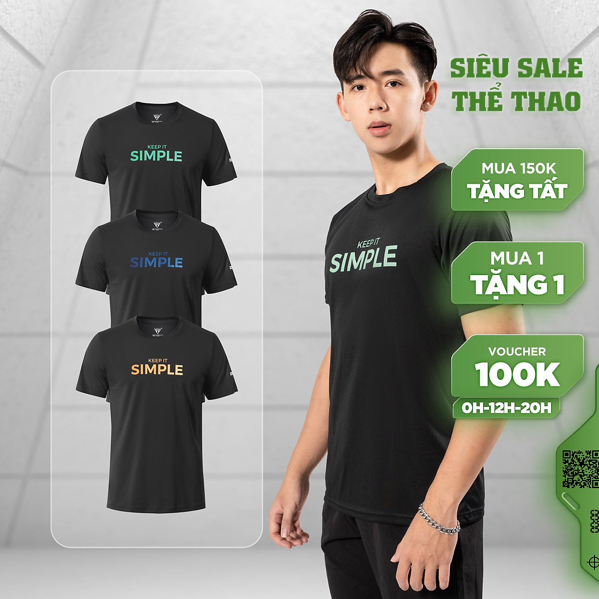 Áo Thể Thao Nam TSIMPLE cổ tròn tay ngắn tập gym vải thun lạnh thoáng mát Áo Thể Thao Nam Tsimple Cổ Tròn Tay Ngắn Tập Gym Vải Thun Lạnh Thoáng Mát