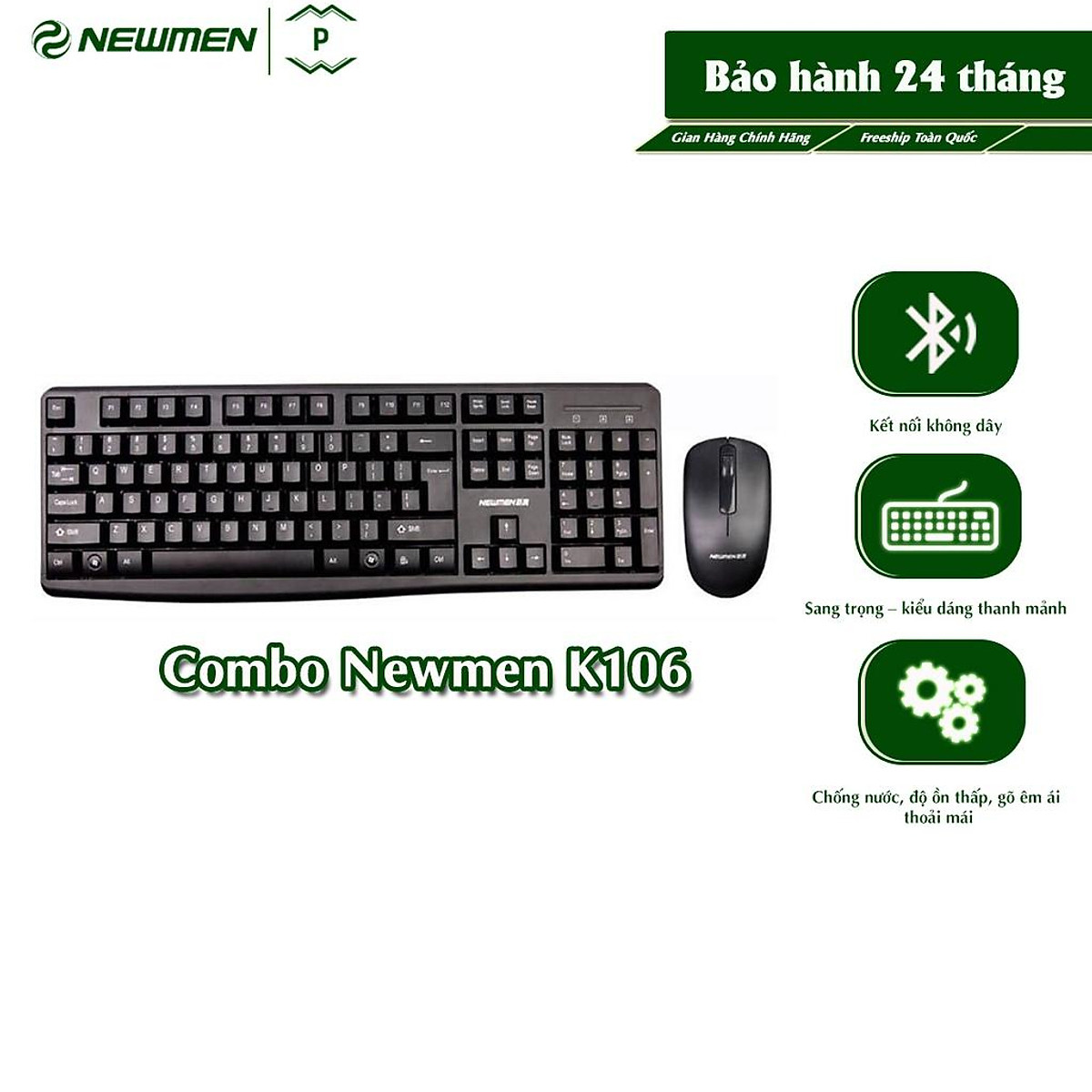 Bộ bàn phím chuột máy tính không dây NEWMEN K106 - Hàng chính hãng