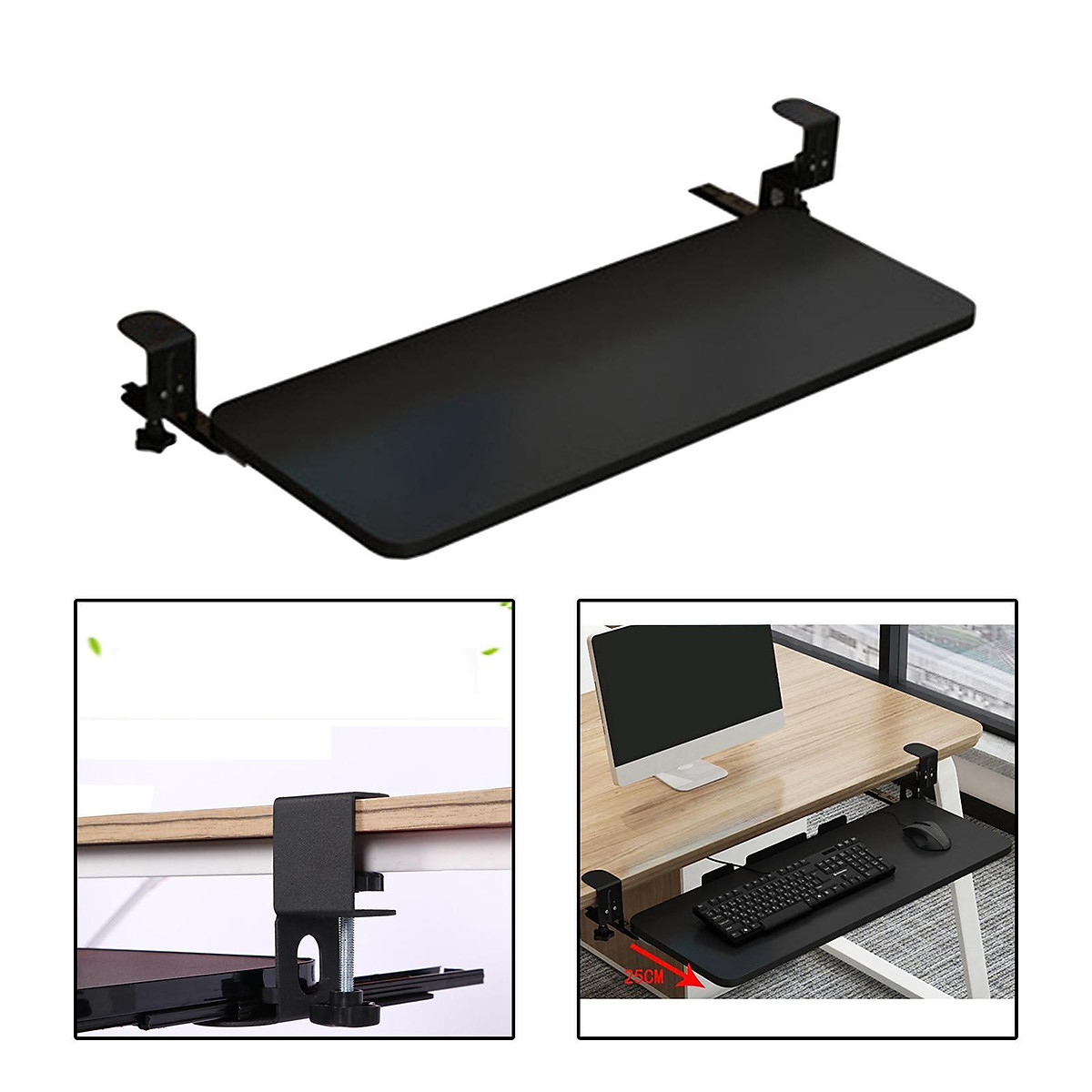 Keyboard Tray Under Desk Save Space adjustable for Typing Desktop Đồ