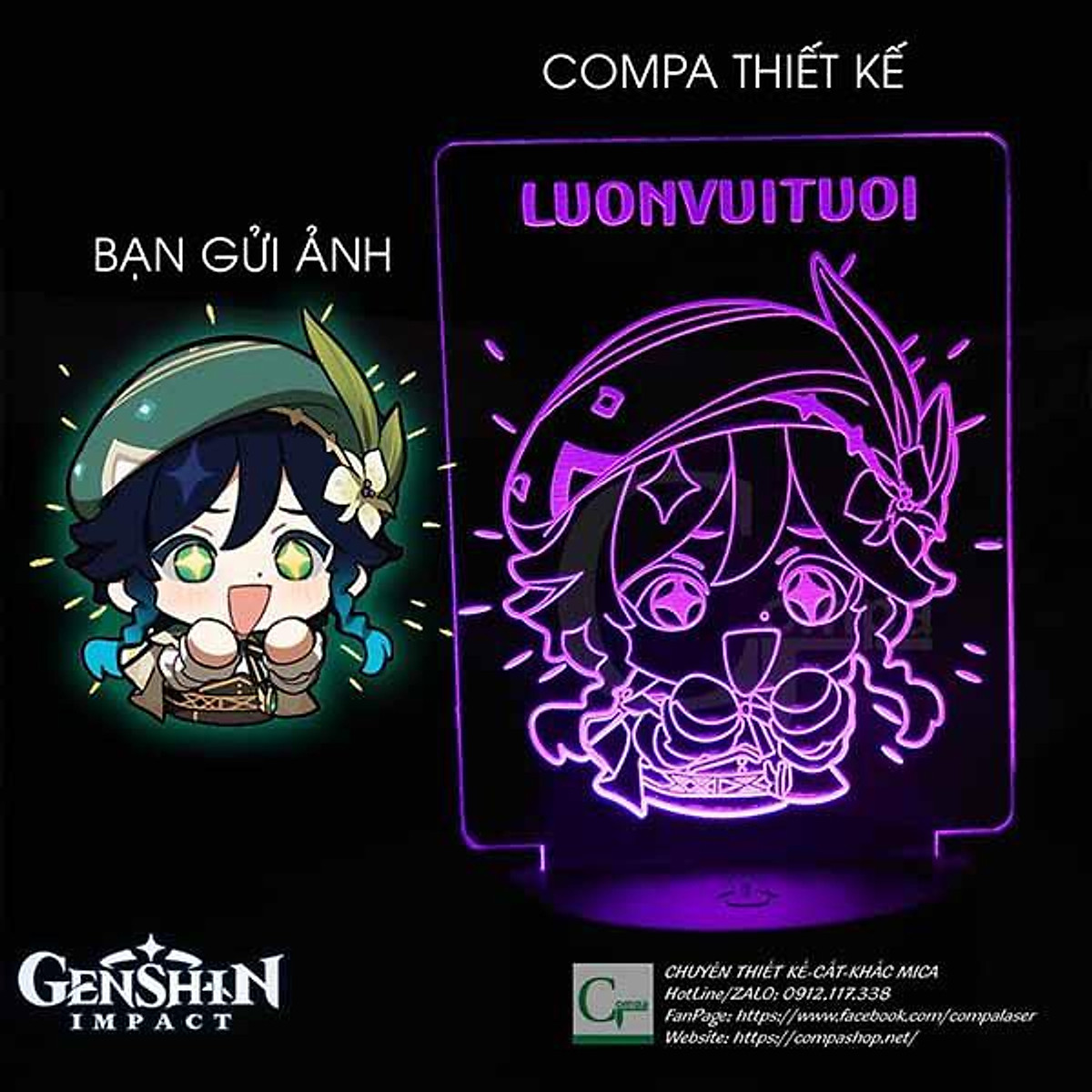 Đèn Ngủ Genshin Impact Venti Chibi Type 02: Hãy khám phá chiếc đèn ngủ Genshin Impact Venti Chibi Type 02 đầy ngộ nghĩnh và đáng yêu! Với hình ảnh chibi của nhân vật Venti trong game Genshin Impact, chiếc đèn ngủ này sẽ mang tới không gian ngủ đầy phấn khích và năng lượng tích cực. Hãy để Venti và đèn ngủ này giúp bạn có giấc ngủ ngon và đầy sức sống!