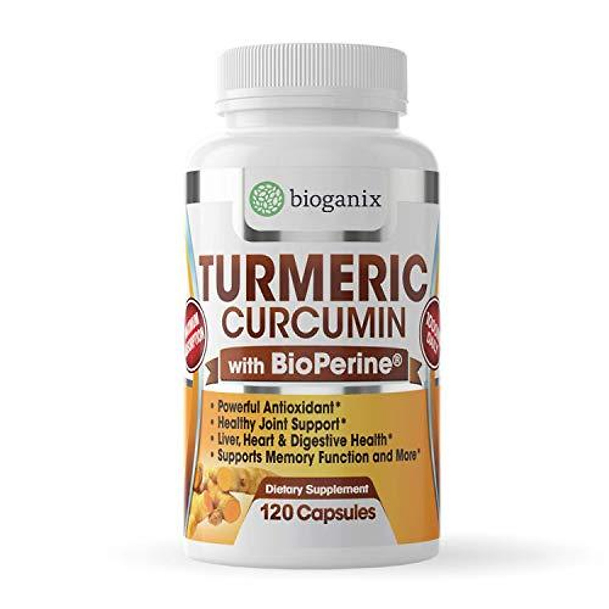 Turmeric Curcumin Supplement with BioPerine 1000mg (120 Capsules) 2