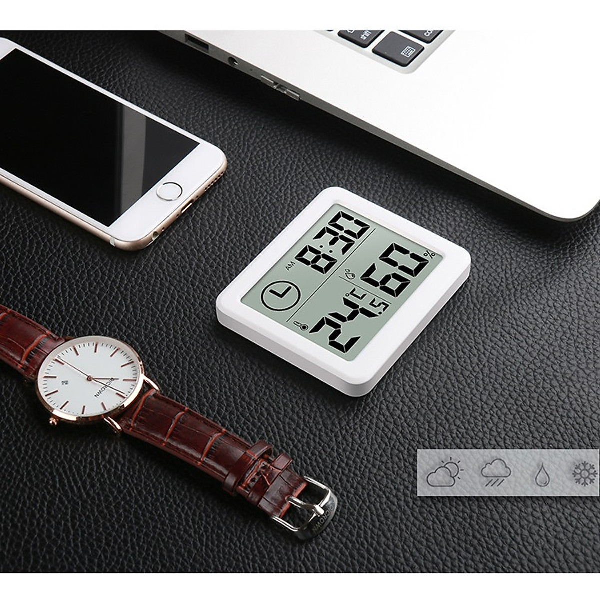 Đồng hồ đo nhiệt độ, độ ẩm mini Siêu Mỏng PDWDJ01 Máy đo nhiệt độ