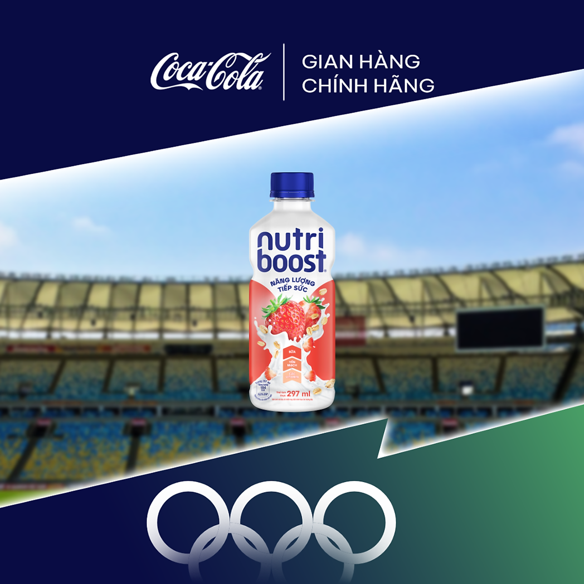 Lốc 24 Chai Thực phẩm bổ sung Nước uống sữa trái cây Nutriboost Energyze Blend 297ml/Chai Coca-Cola Official Store