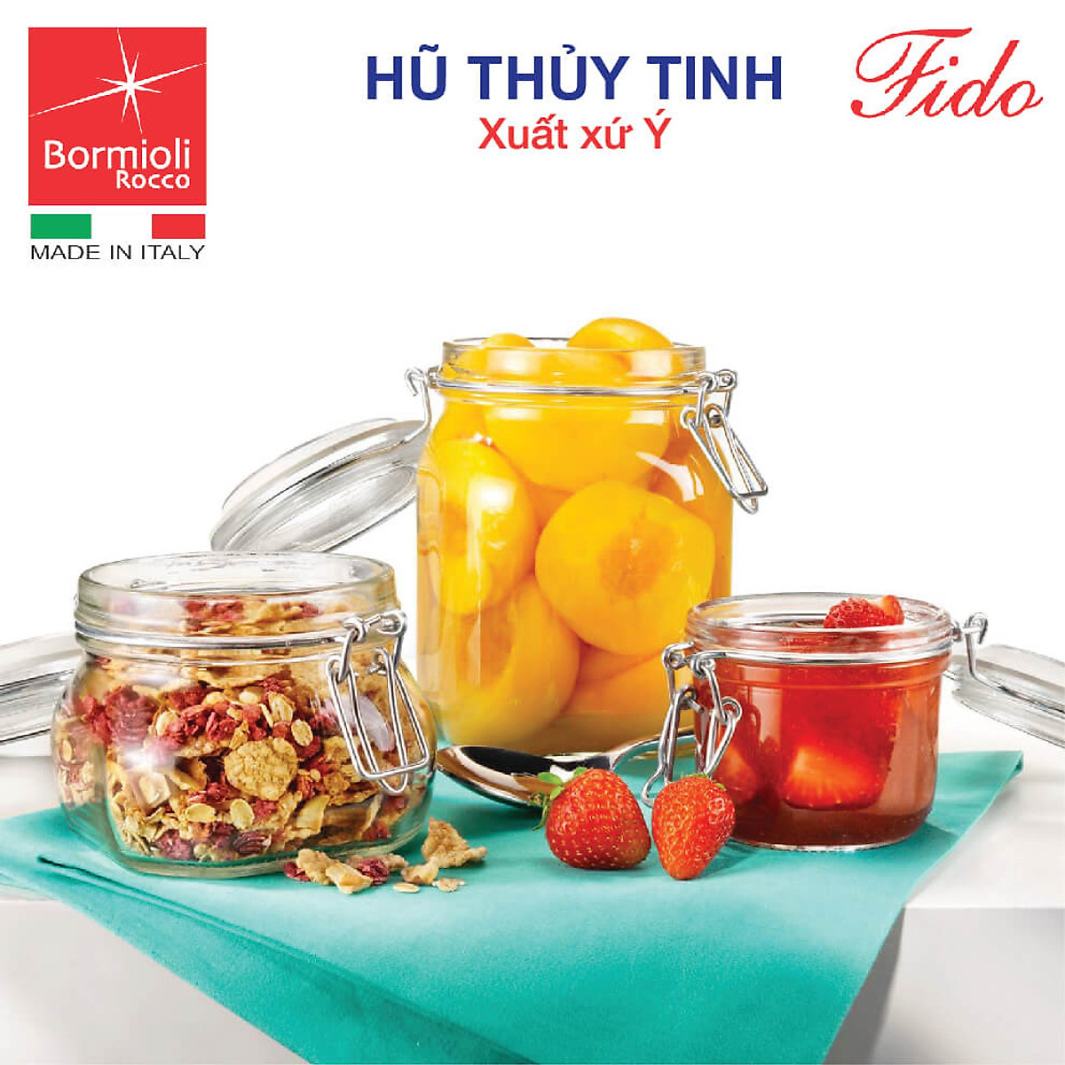 Hũ Thủy Tinh Nắp Cài Kín Hơi Fido Bormioli Rocco 149280M04321991 (750ml)
