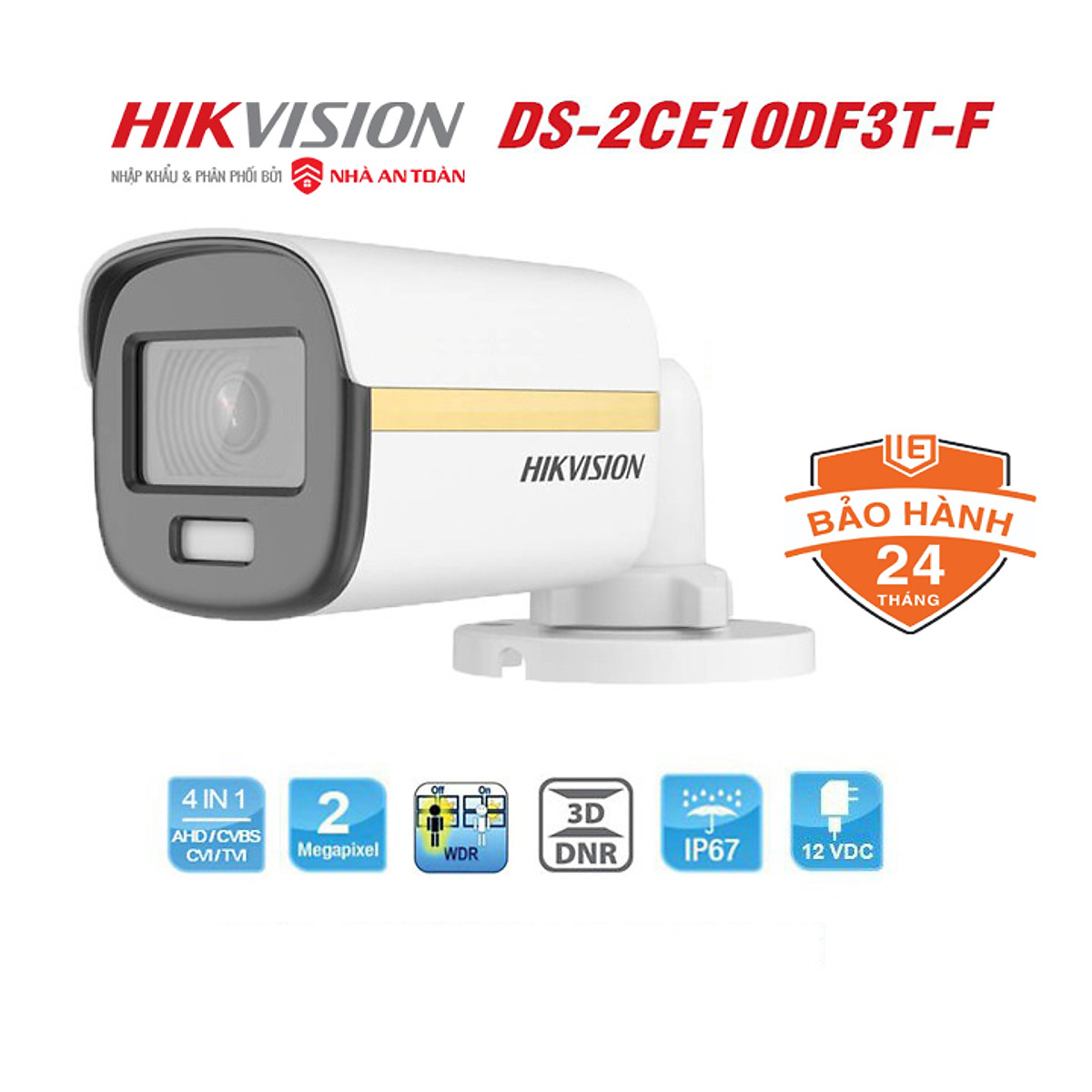 Camera Hikvision DS-2CE10DF3T-FS chính hãng, chất lượng Full HD