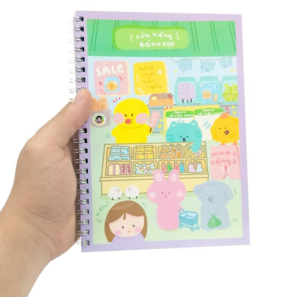 Sổ Tay Lò Xo A5 Kẻ Ô Vuông 100 Trang 100gsm - Cô Tiên Xanh - Cửa Hàng Bánh Kẹo
