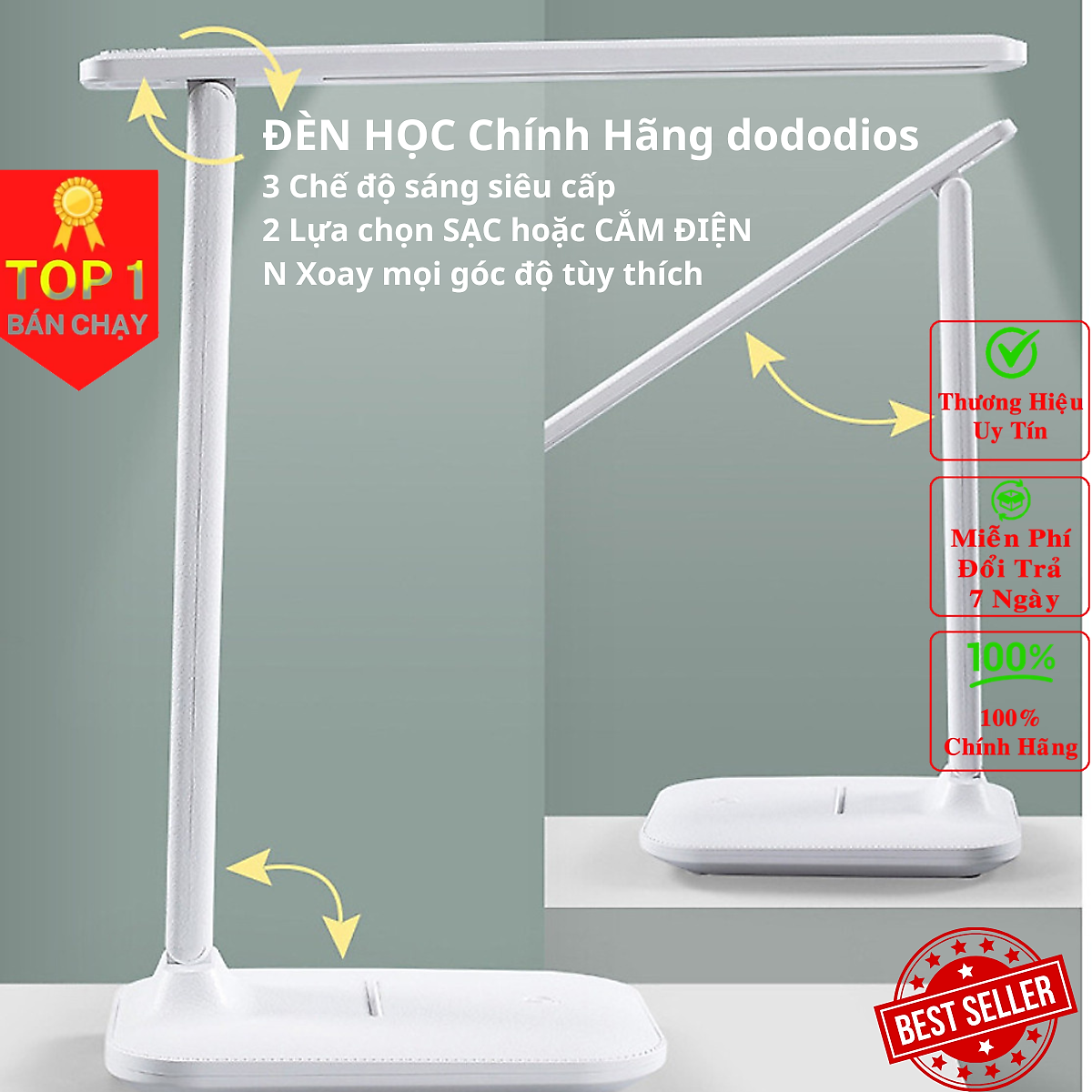 Đèn Pixar, Đèn Bàn Học Chống Cận Thị, Đèn Đọc Sách LED, Đèn Làm Việc Bảo Vệ Mắt, đèn học để bàn, đèn học cho học sinh sinh viên, đèn trang trí decor - Hàng Chính Hãng dododios