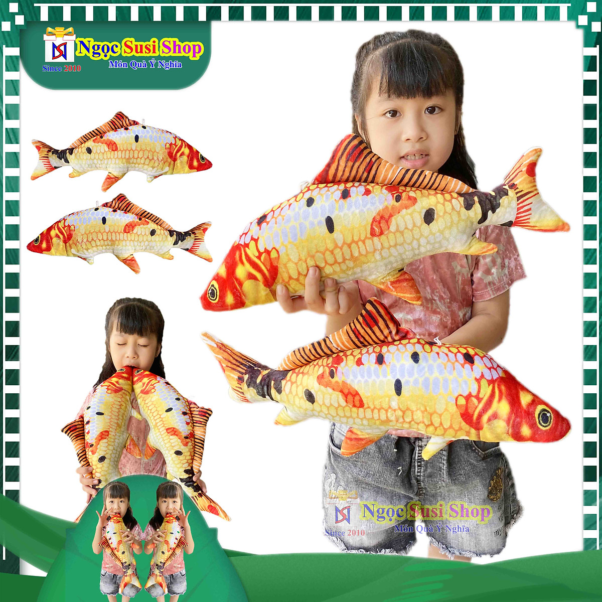 SIÊU ĐẸP] THÚ NHỒI BÔNG CON CÁ CHÉP 3D CHO BÉ SIÊU CƯNG SIZE 40CM
