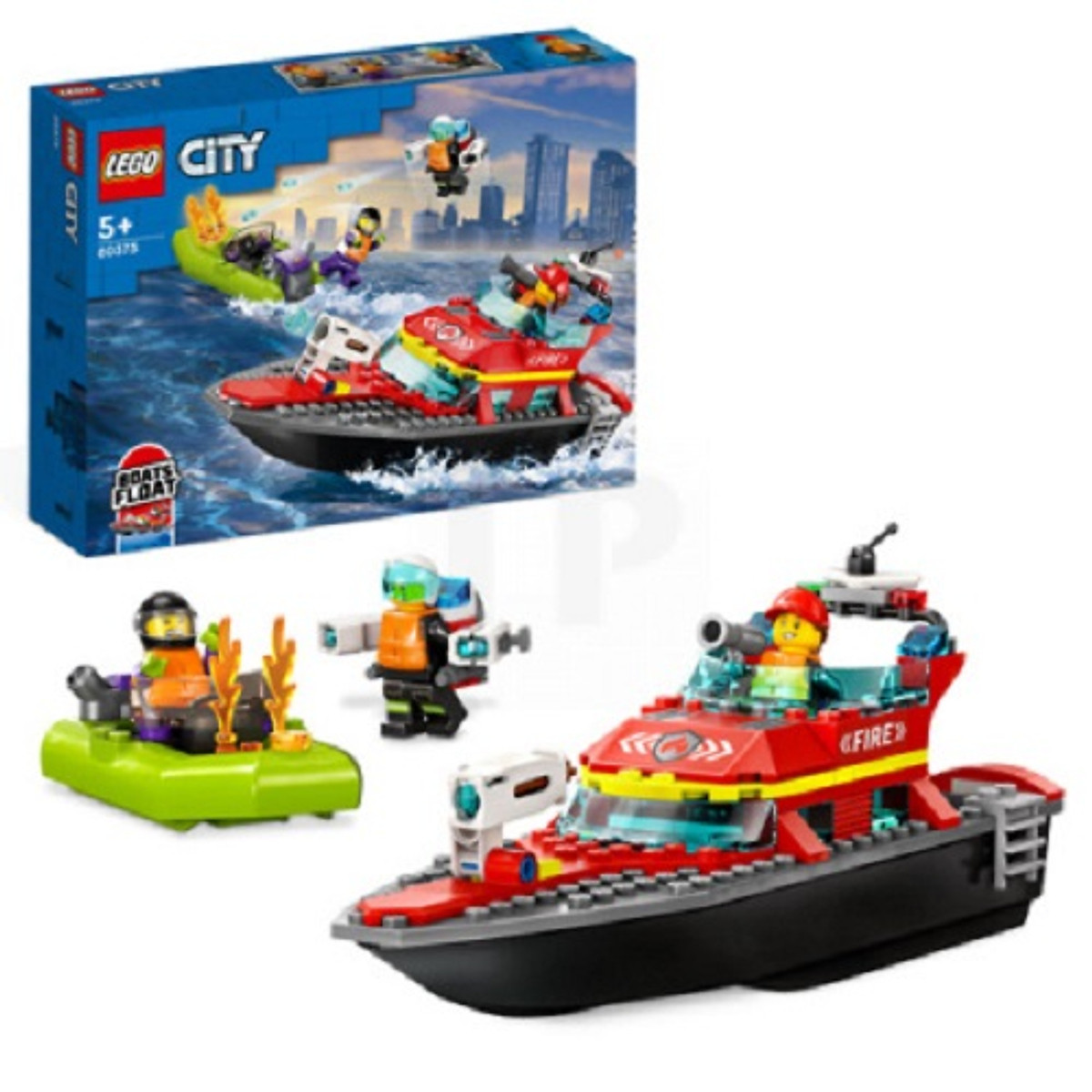 LEGO - CITY - 60373 - Tàu Thủy Cứu Hỏa - Lắp ghép, Xếp hình