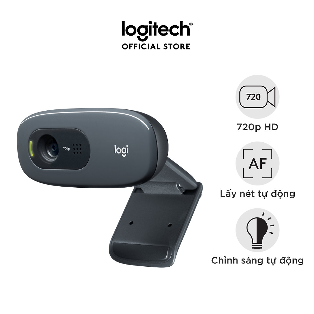 Mua Webcam Logitech C270 720p HD - Góc cam 55 độ, micro giảm ồn, tự ...