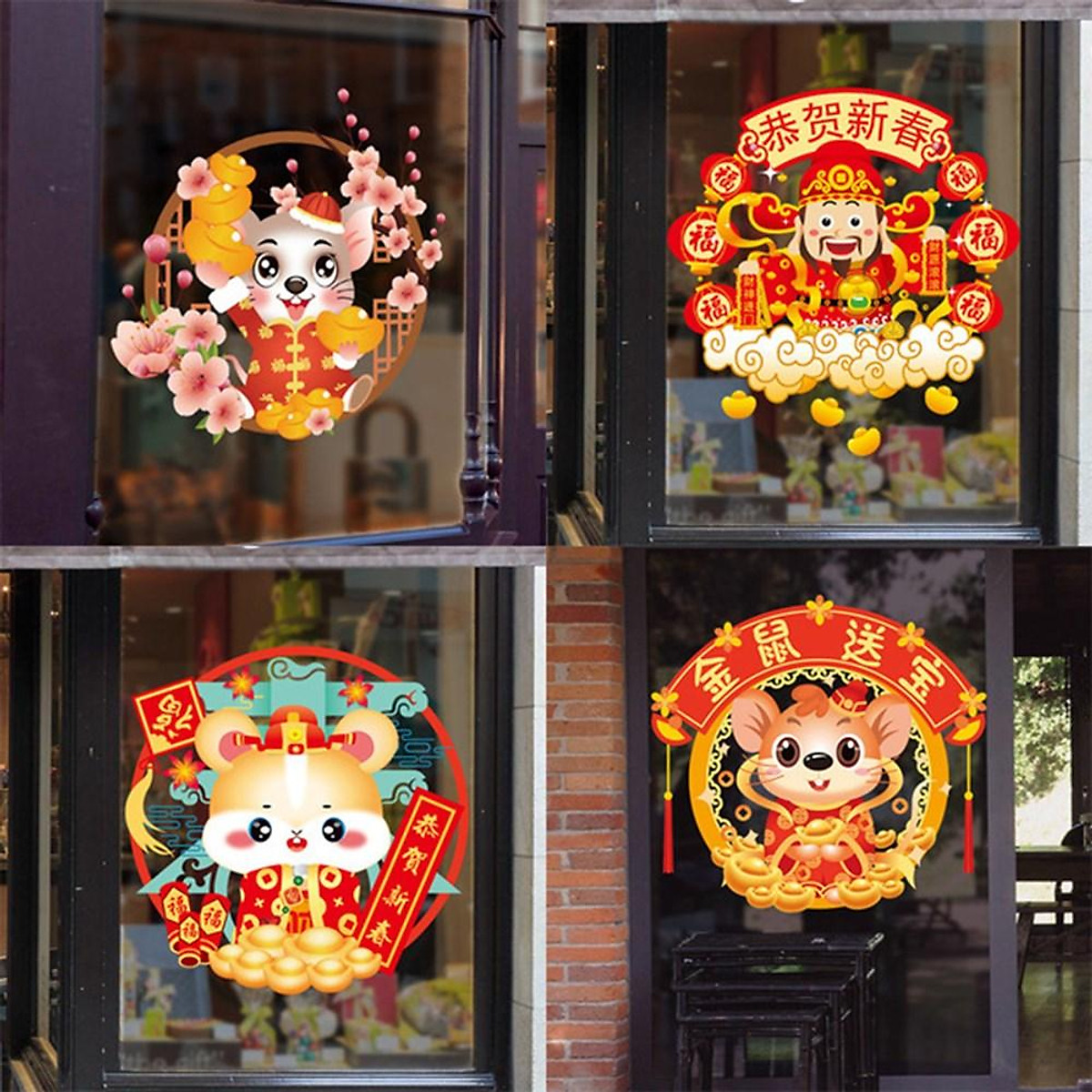 Mua Cartoon Mouse Pattern Wall Sticker for 2020 New Year Spring Festival Glass Door Window Decor Mua Cartoon Mouse Pattern Wall Sticker for 2020 New Year Spring Festival Glass Door Window Decor