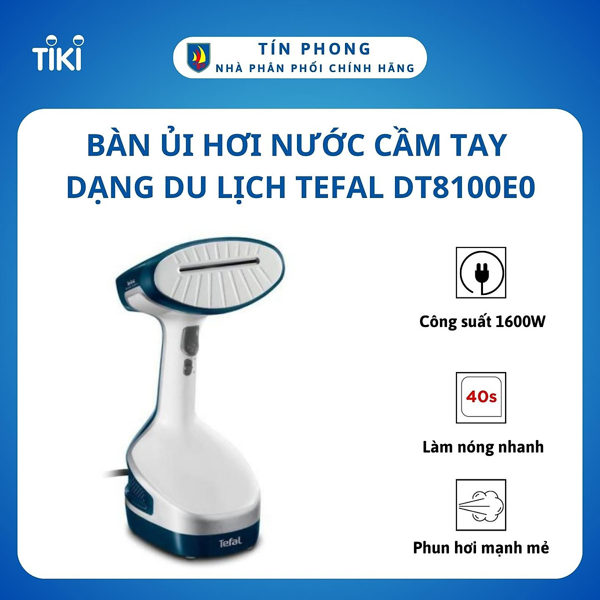 Mua Bàn ủi hơi nước cầm tay dạng du lịch Tefal DT8100E0- Hàng chính hãng  tại Gia dụng Tín Phong | Tiki