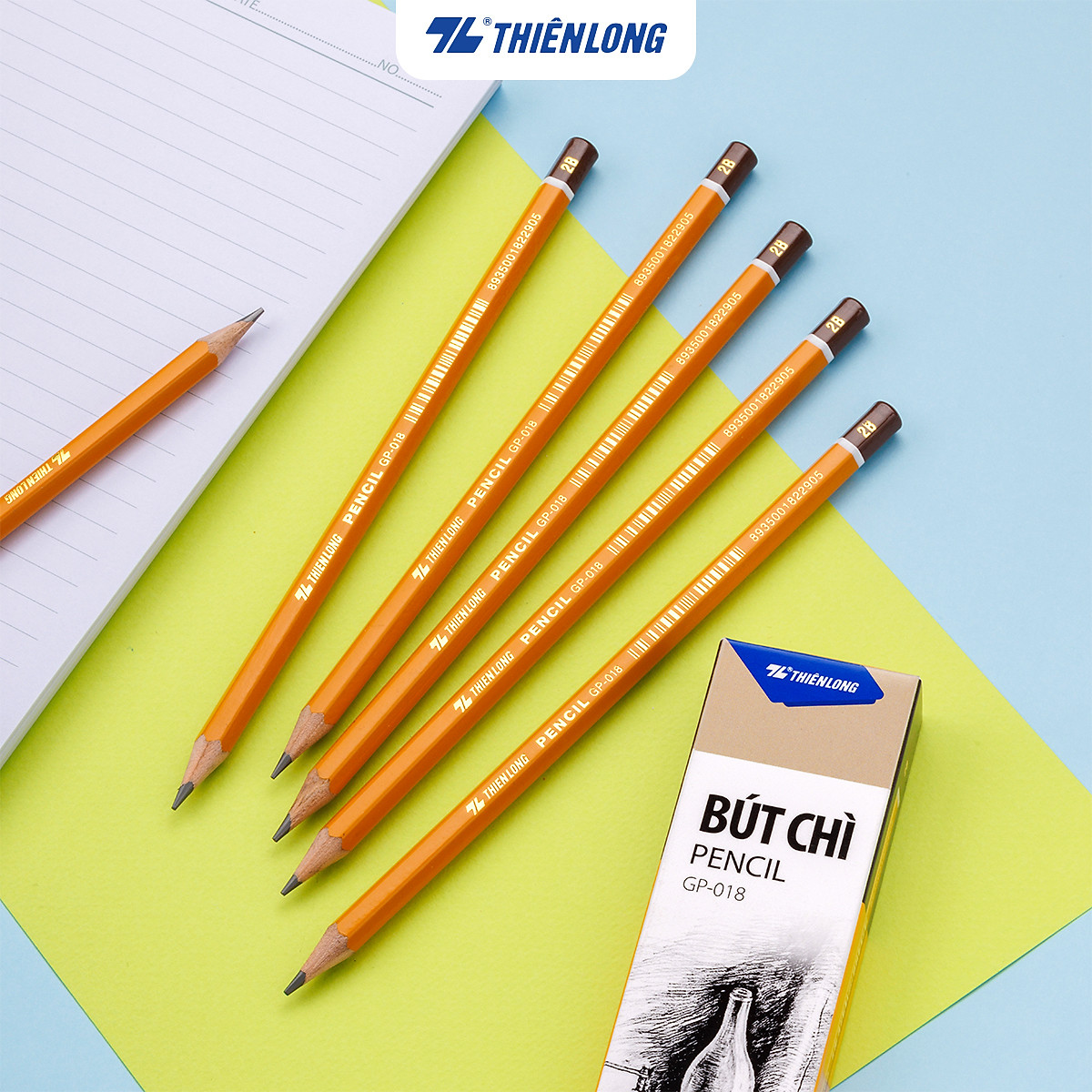 Bút chì gỗ Thiên Long GP-018 - Độ cứng 2B