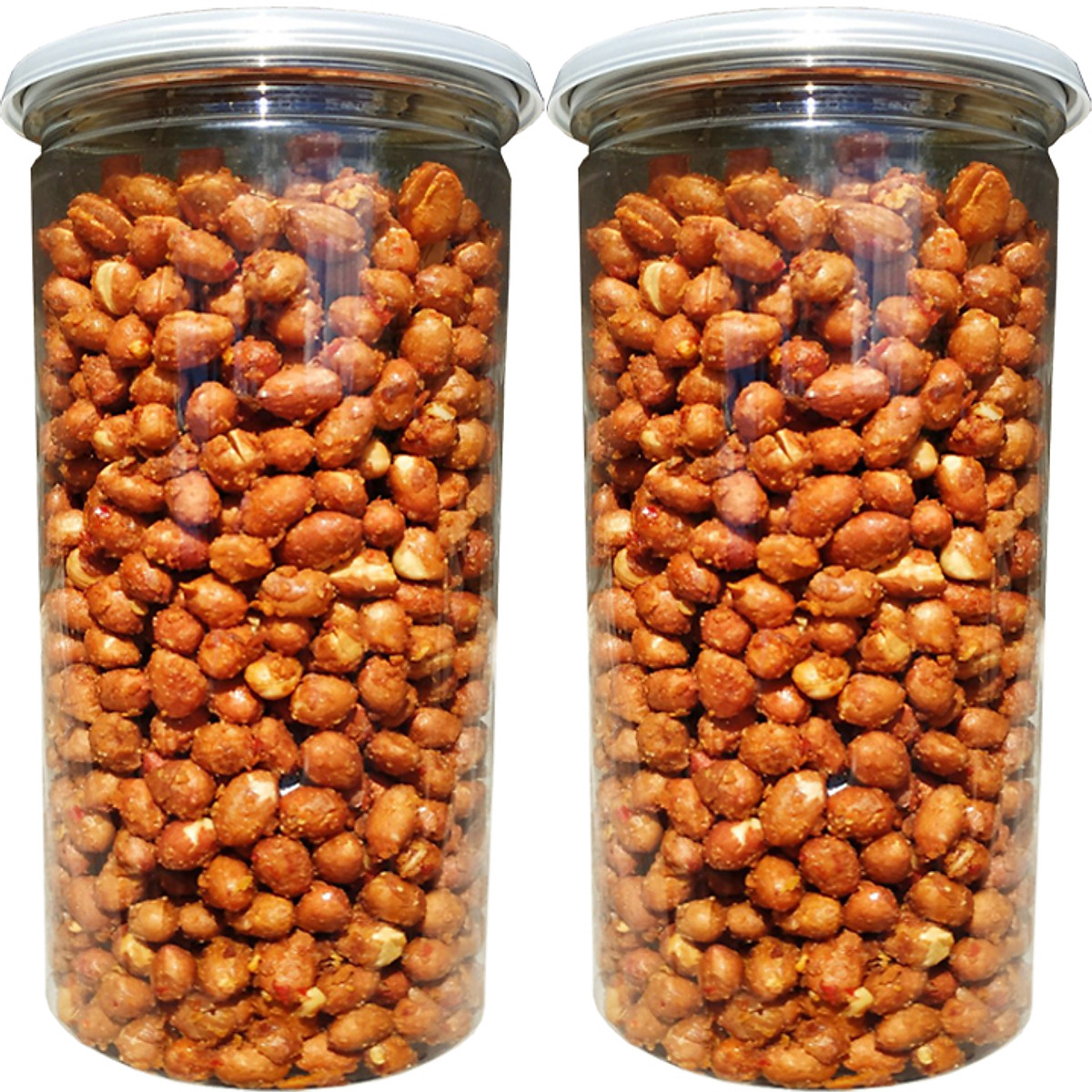 Đậu Phộng Sấy Giòn Tỏi Ớt Thương Hiệu SK FOOD - Combo 1Kg 2 Hũ Nắp Nhôm