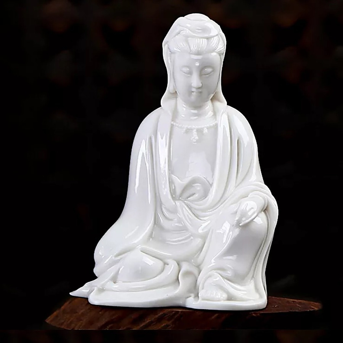 TƯỢNG QUAN ÂM BỒ TÁT THIỀN ĐỊNH GỐM SỨ CAO 13cm - Vật phẩm phong ...
