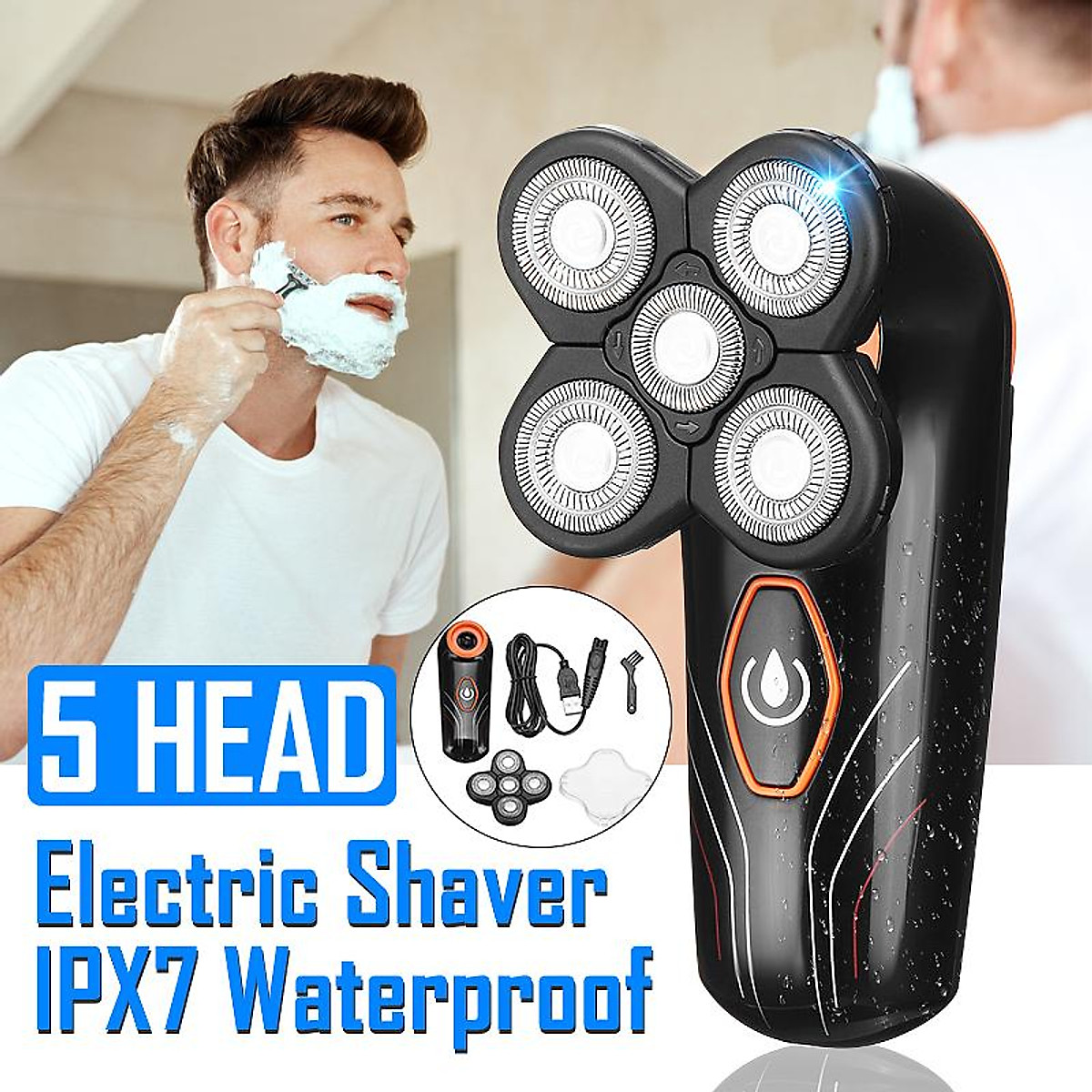 Mua 5 Head Floating Rechargeable Men Electric Shaver Beard Hair Trimmer Balde Mua 5 Head Floating Rechargeable Men Electric Shaver Beard Hair Trimmer Balde