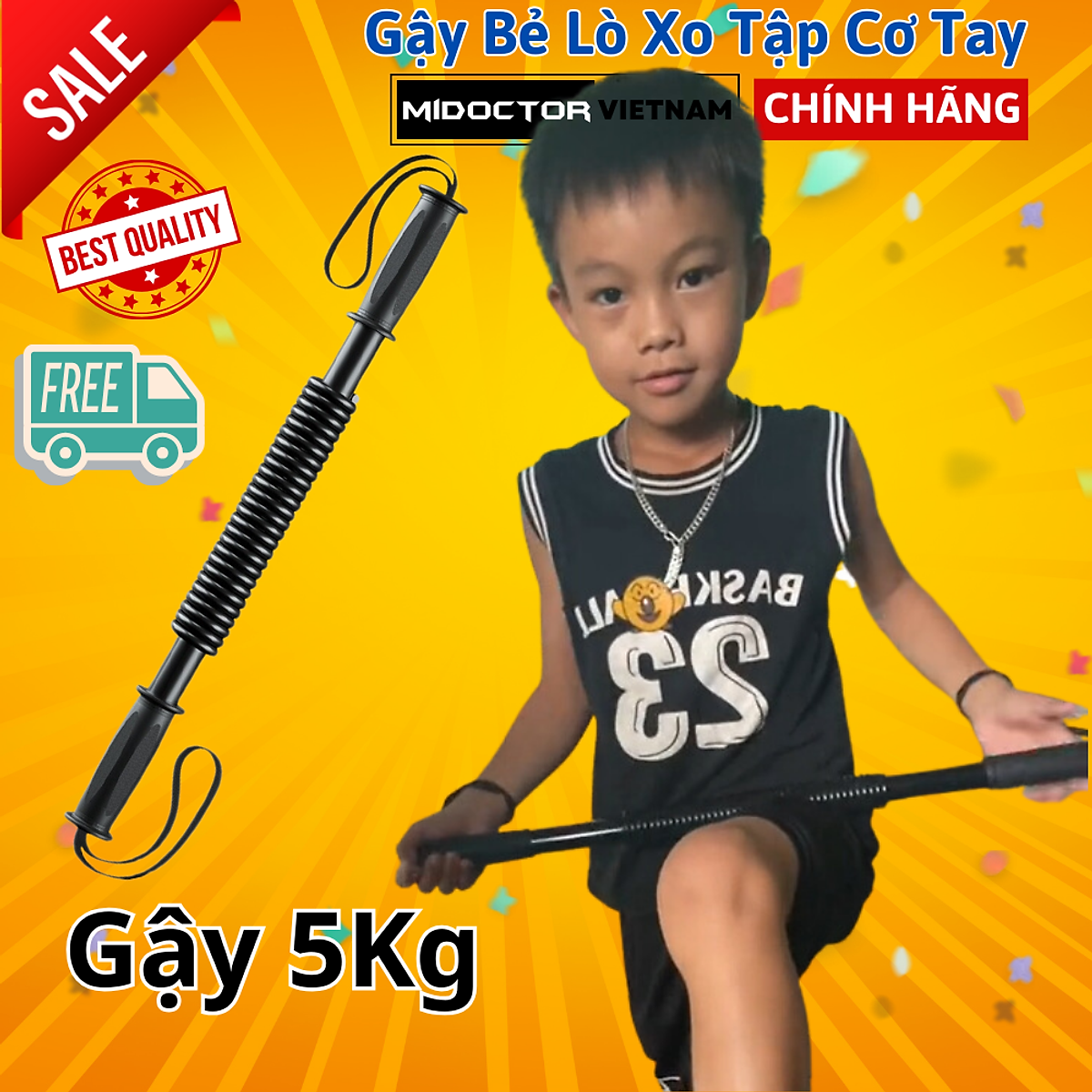 Gậy bẻ lò xo 5kg 10kg 20kg Dành Cho Bé Trẻ Em 30kg 40kg 50kg 60kg 100kg tập cơ tay - Hãng miDoctor