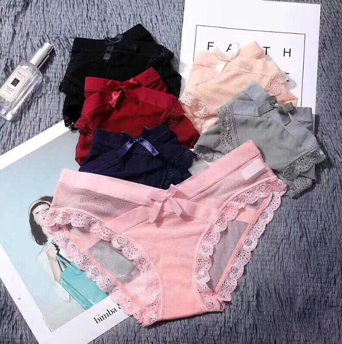 Combo 2 Quần Lót Nữ, Quần Lót Ren Lưới Cạp Chéo Sexy - ZQ5779 (Màu Ngẫu Nhiên)