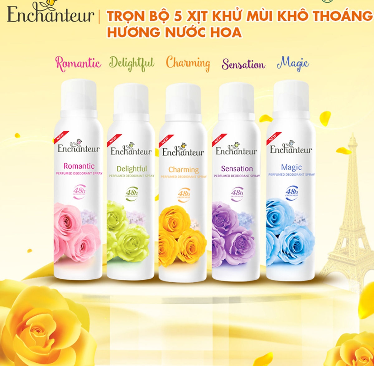 Xịt khử mùi toàn thân Enchanteur Delightful (150ml)