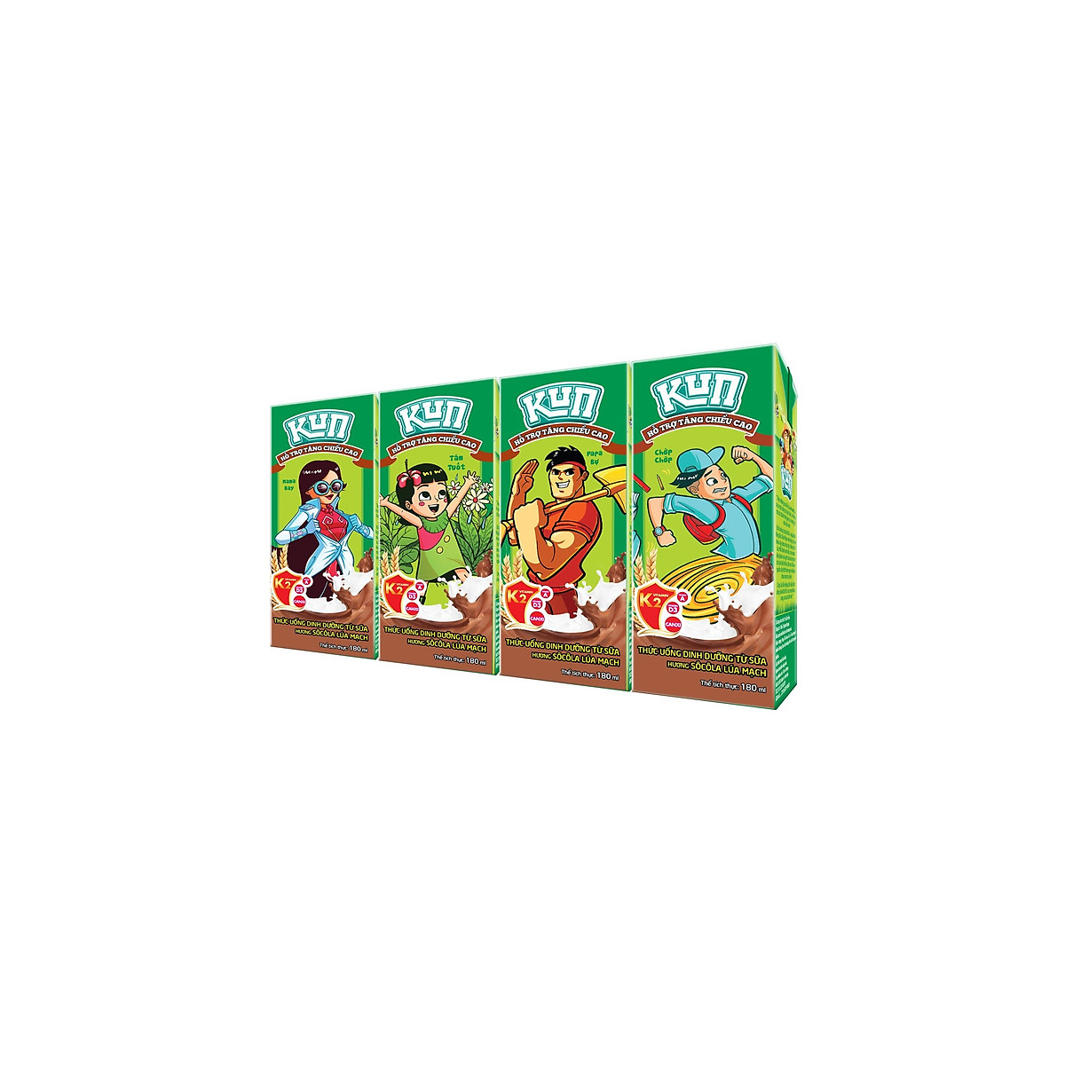 Thùng 48 Hộp Sữa SoCola Lúa Mạch KUN 180ml/hộp
