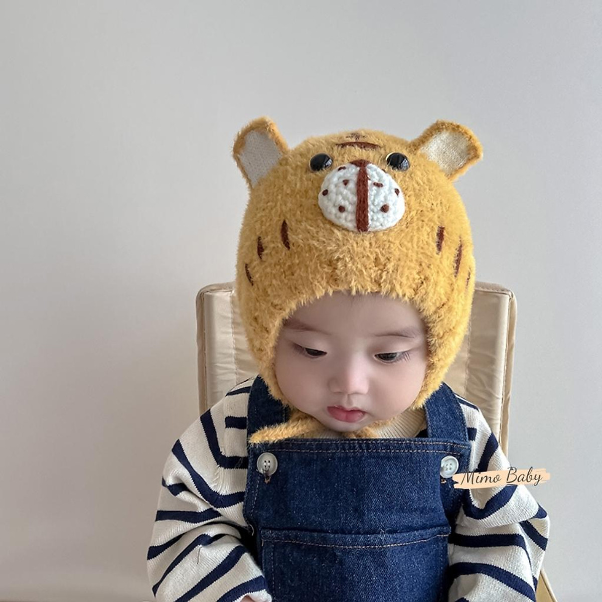 Mũ nón len lông mùa đông hình chú hổ dễ thương cho bé ML193 Mimo Baby