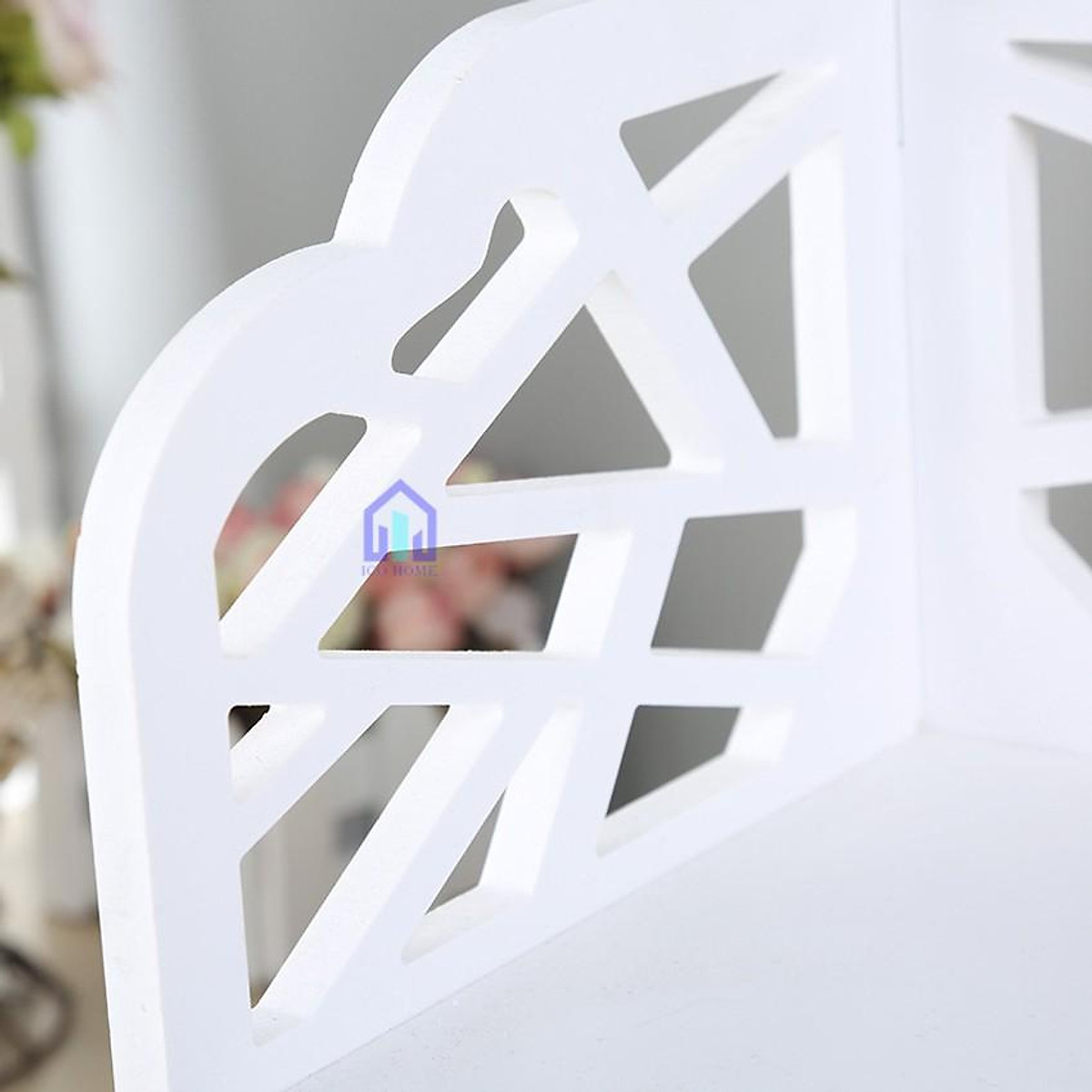 Kệ góc tường 2 tầng bằng gỗ đẹp thiết kế sang trọng Ico Home