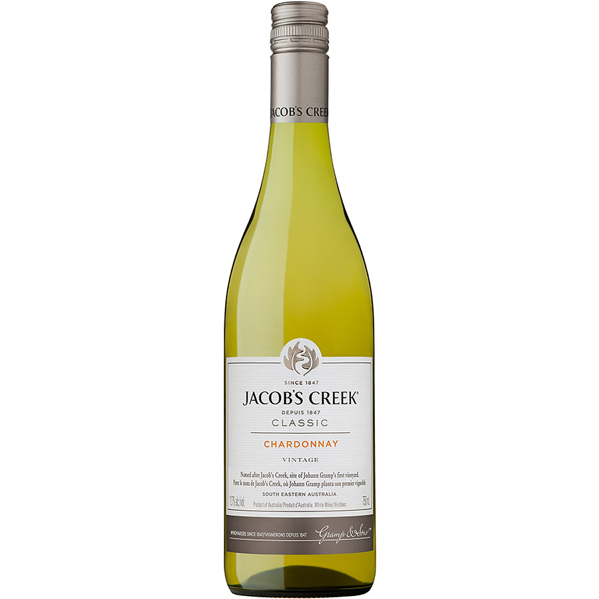 {Freeship 50K} Rượu vang trắng Jacob's Creek Classic Chardonnay 750ml 11.9% - 13.9% - Không hộp