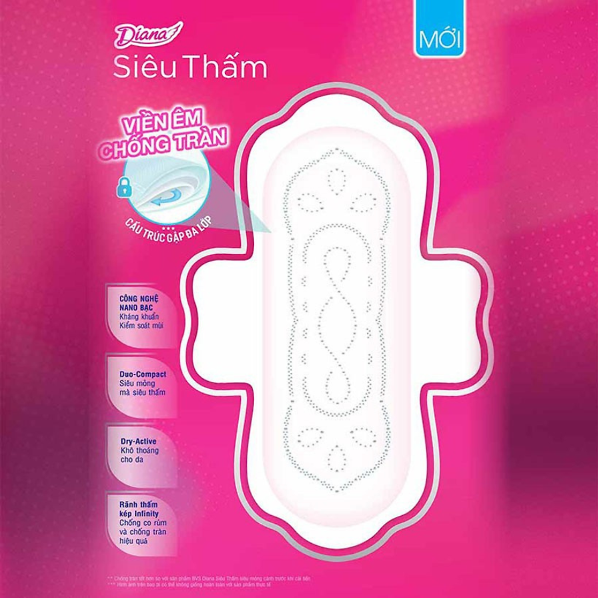 Combo 6 gói Băng vệ sinh Diana Siêu thấm siêu mỏng cánh 8 miếng
