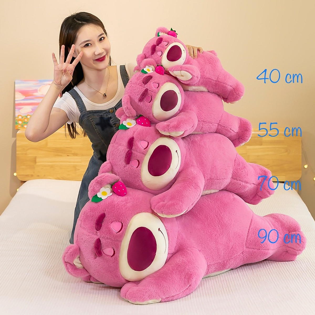 Gấu bông Lotso nằm siêu dễ thương – Size từ 40 đến 90 cm – Quà ...