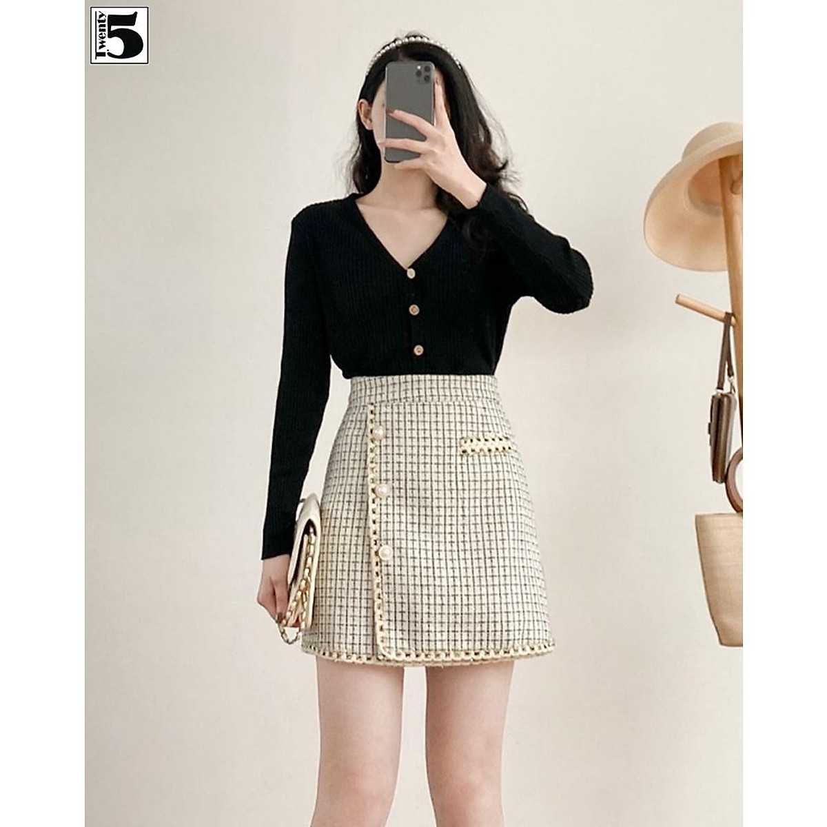 Chân Váy Dạ Tweed Chữ A  MINT Lala  Shopee Việt Nam