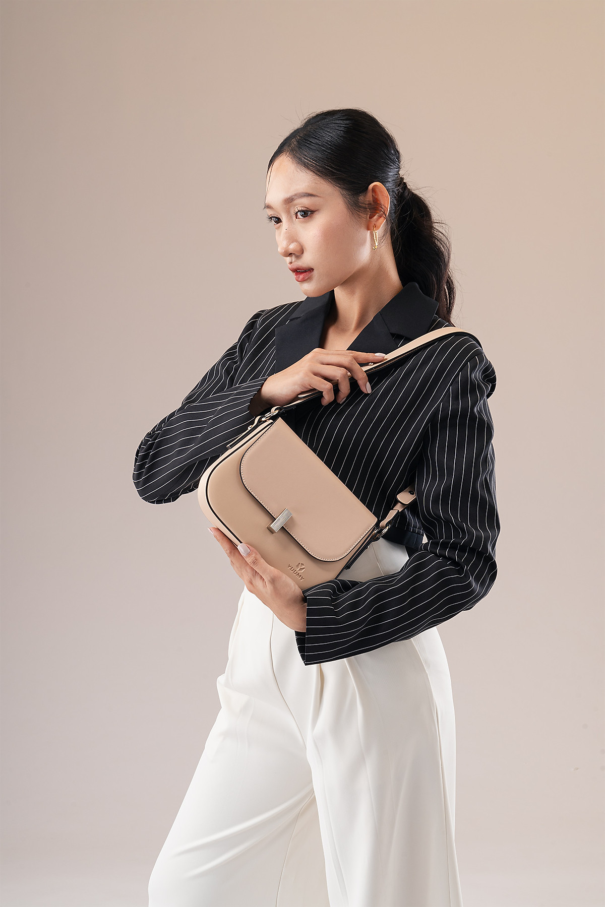 Túi xách da nữ đeo chéo phối dây đeo điều chỉnh đa năng thời trang YUUMY Seasand YN236